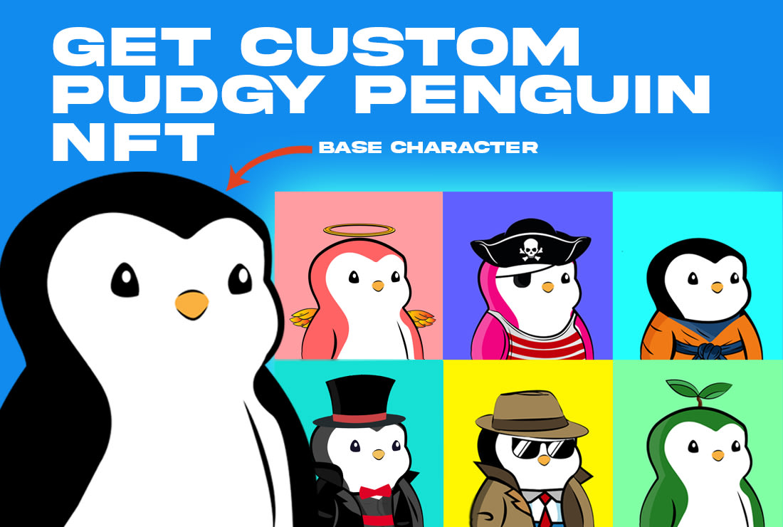 Pudgy Penguins Beach Vacation Dude Adopt Forever Friend Customize Outfits  Digital NFT Figure 