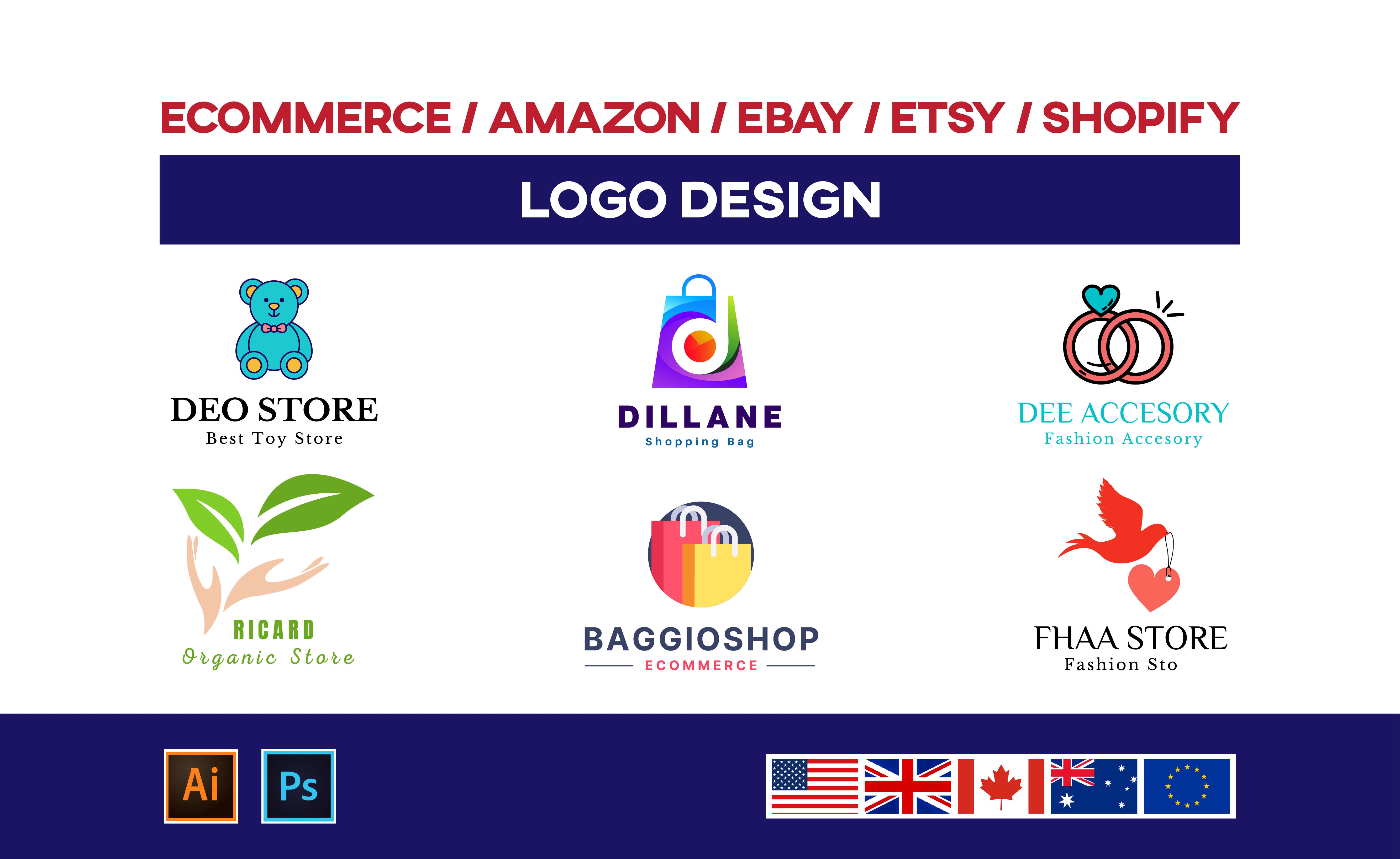 Design ecommerce logo for amazon ebay etsy and shopify dropshipping store by Hjconcepts Fiverr