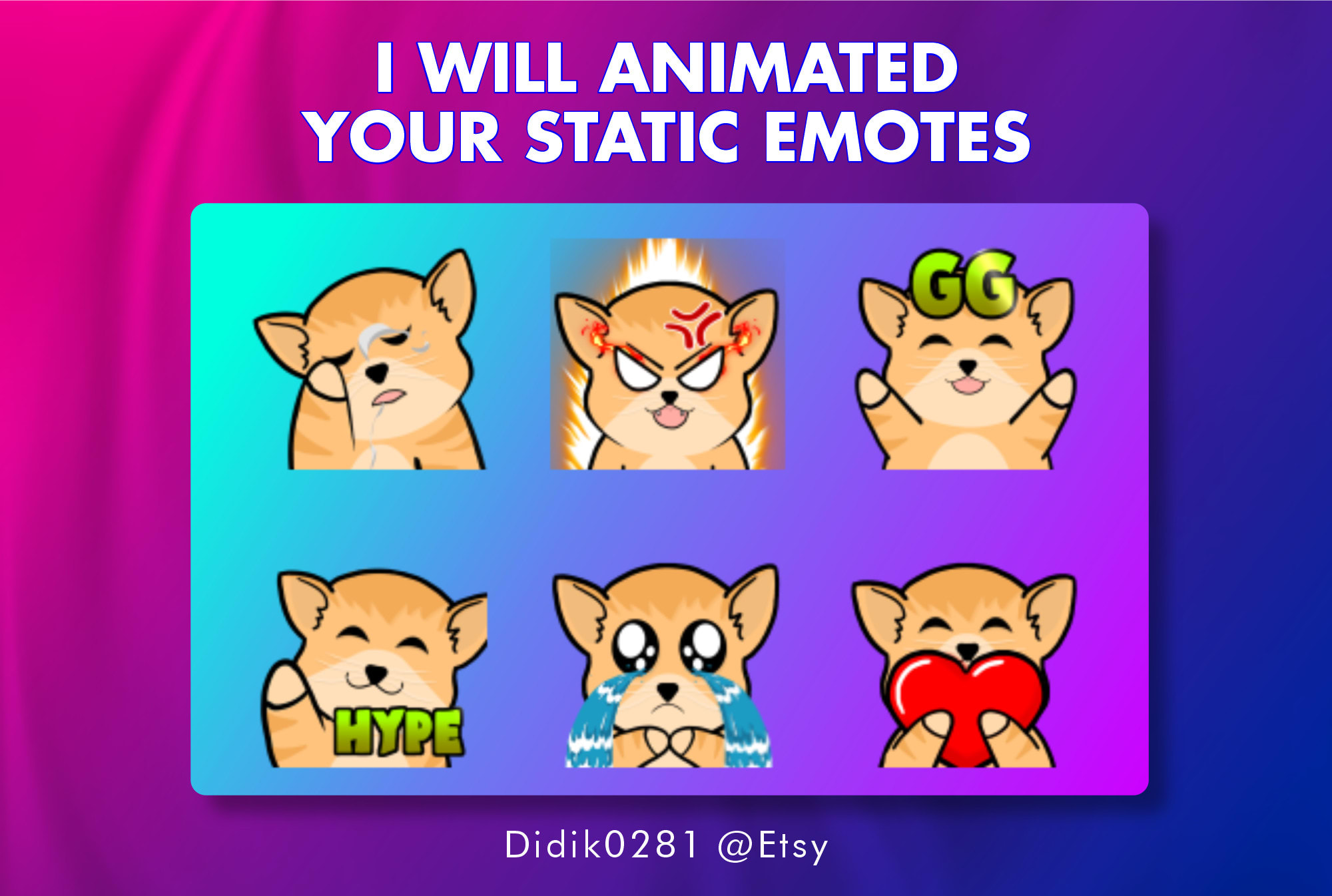 Emote for Streamer Static Emote Animated Emote Discord 