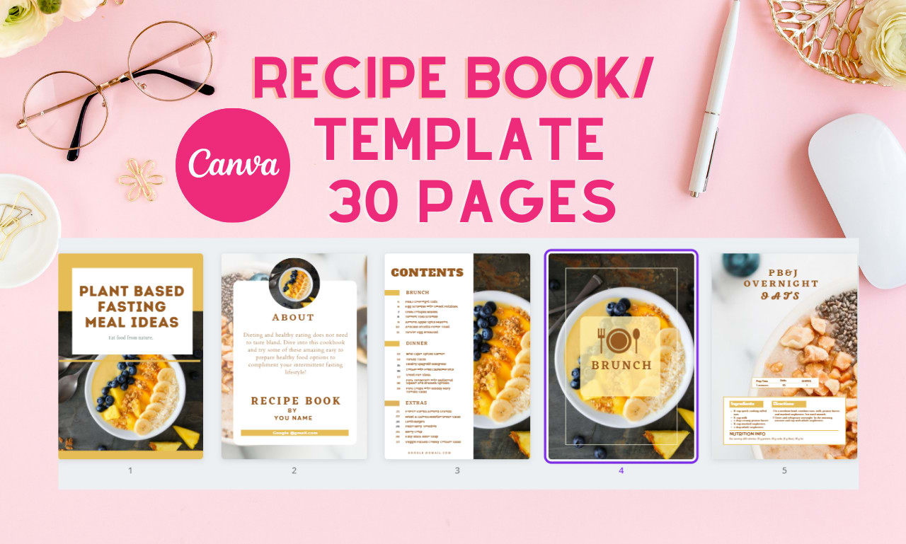 Provide Cookbook Template Or Recipe Book Of Canva 30 Pages By Kaaira7 Fiverr