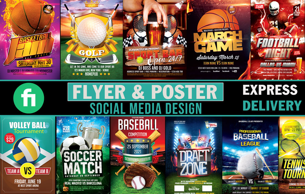 Baseball tournament facebook advertising Template