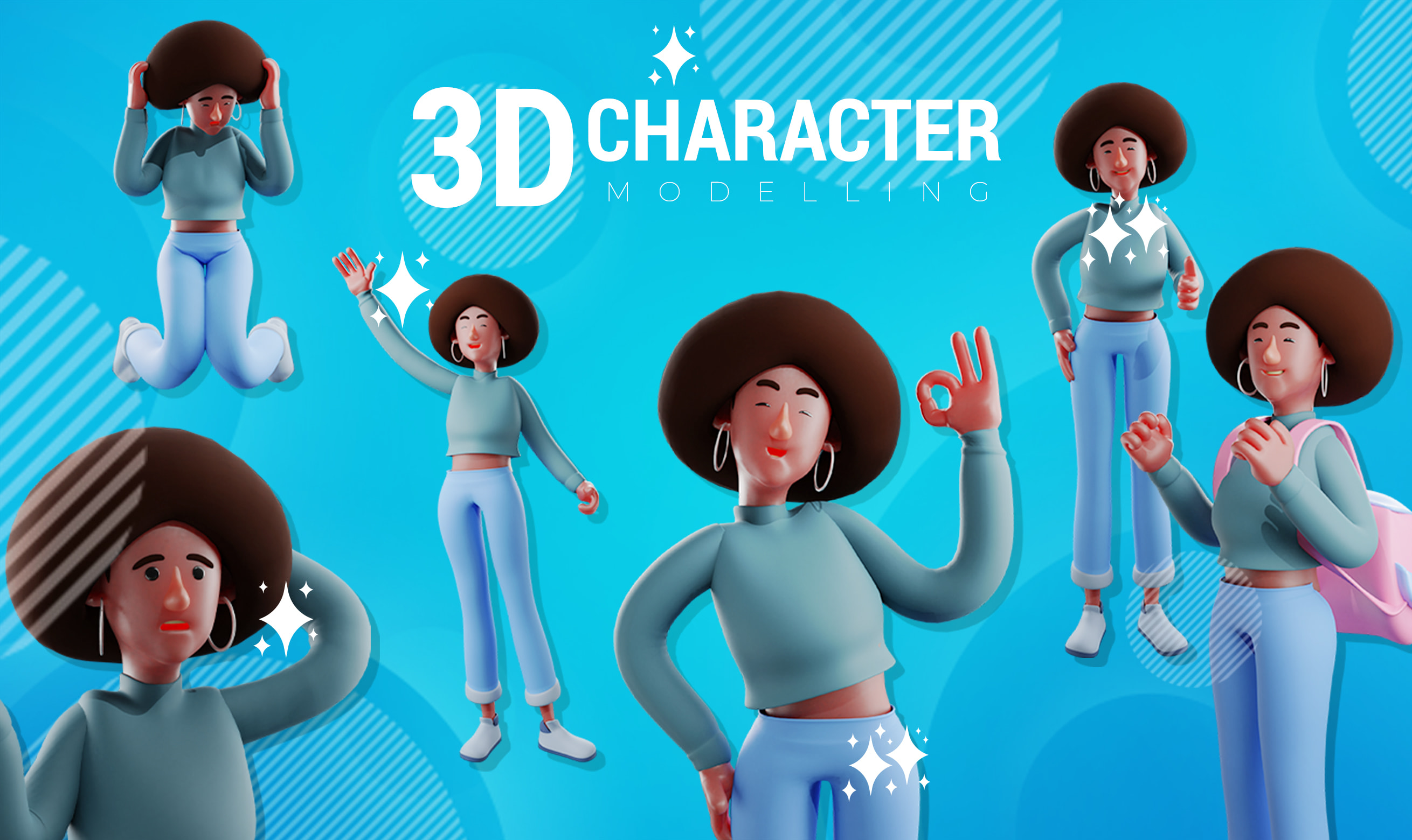 Create 3d character design for 3d nft art or 3d animation project by  Village_3d | Fiverr