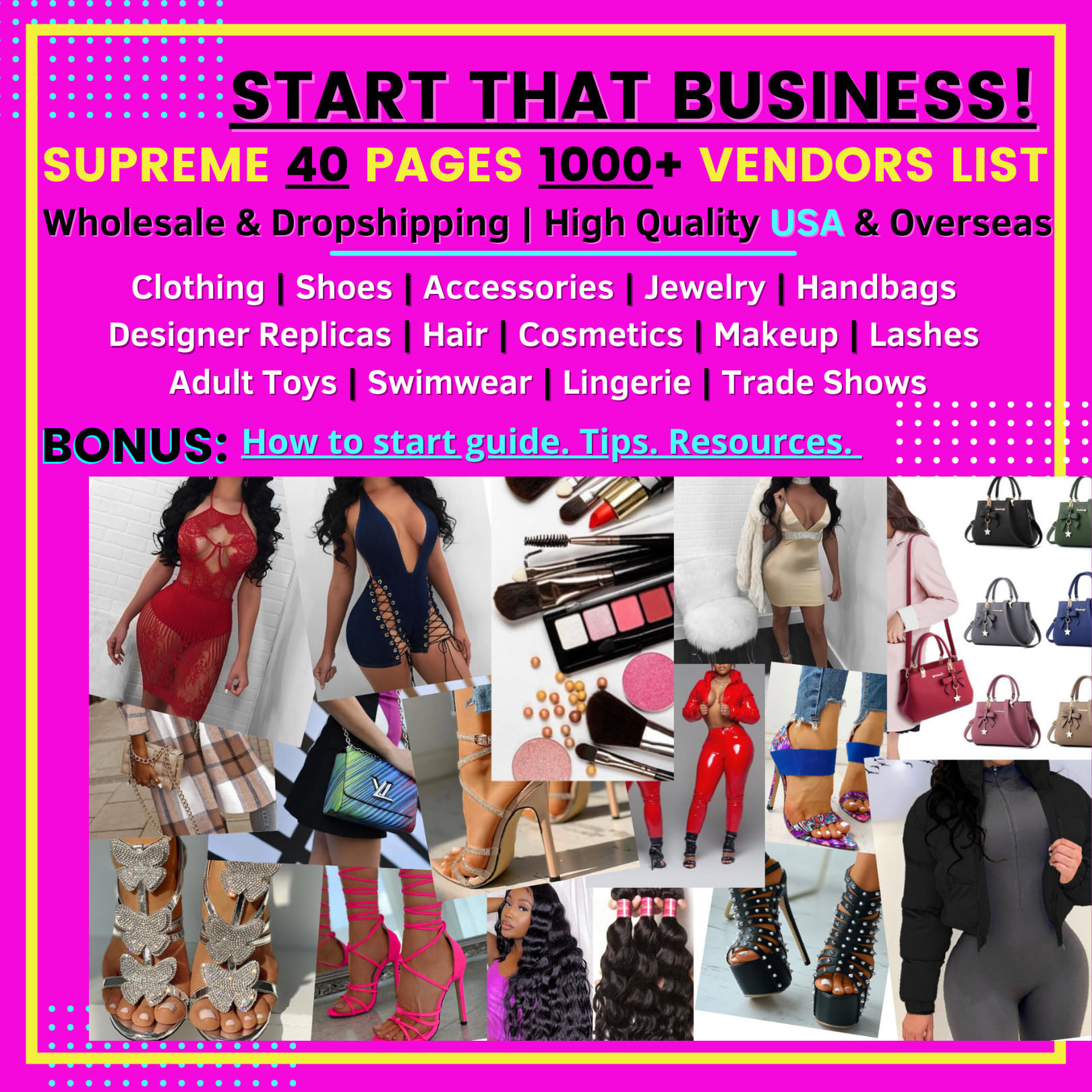 give you a 40 pages 1000 plus vendors list wholesale and dropship