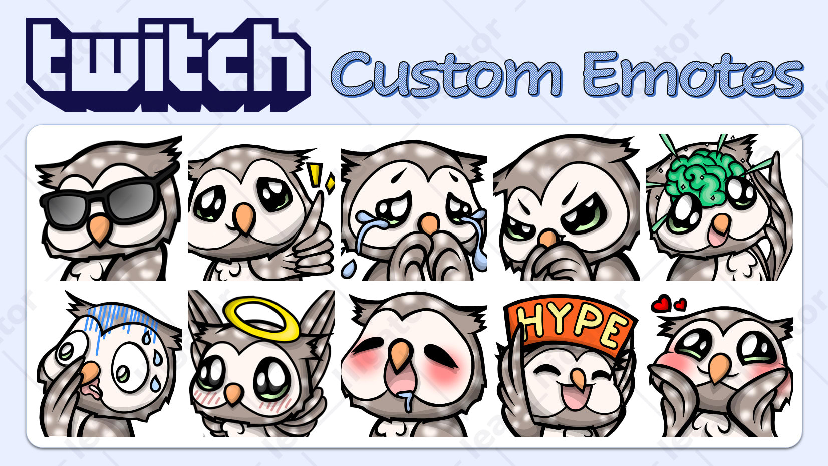 Cute Owlet Twitch/Discord Emotes