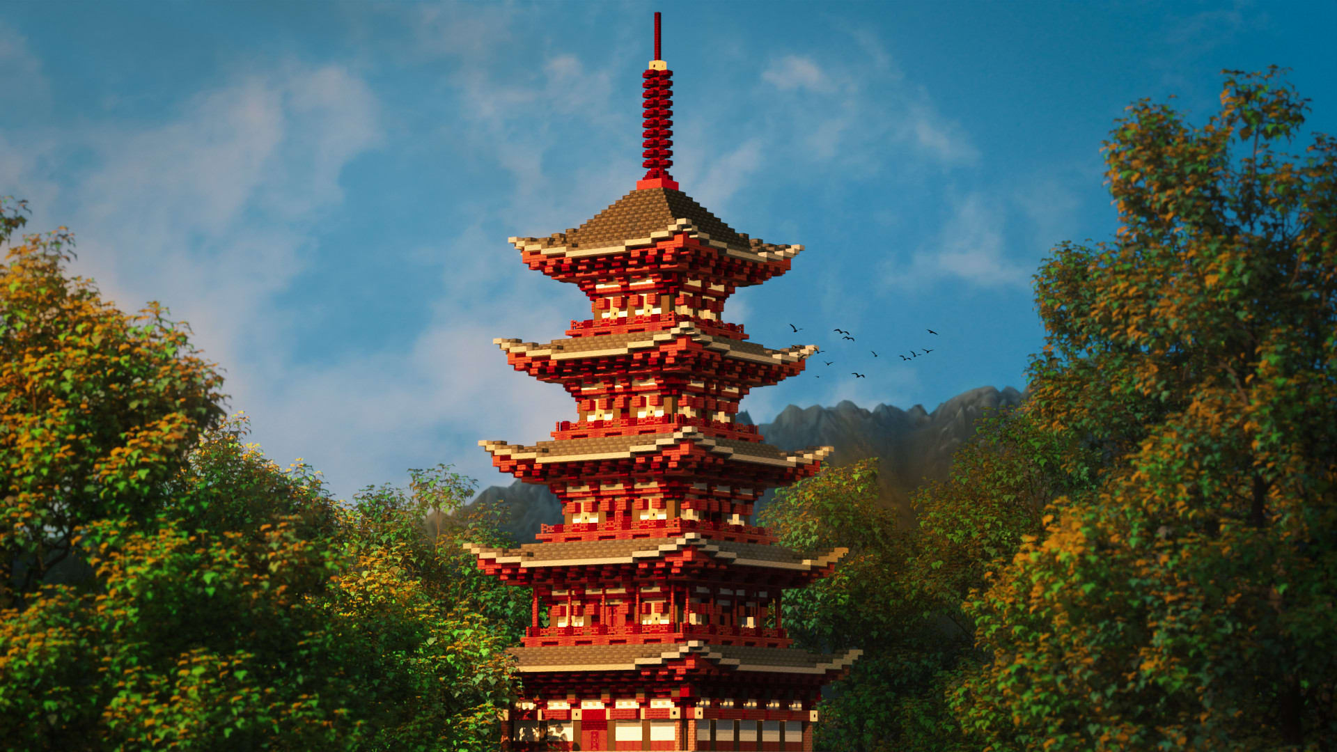 japanese pagoda i made in a creative realm! : r/Minecraft