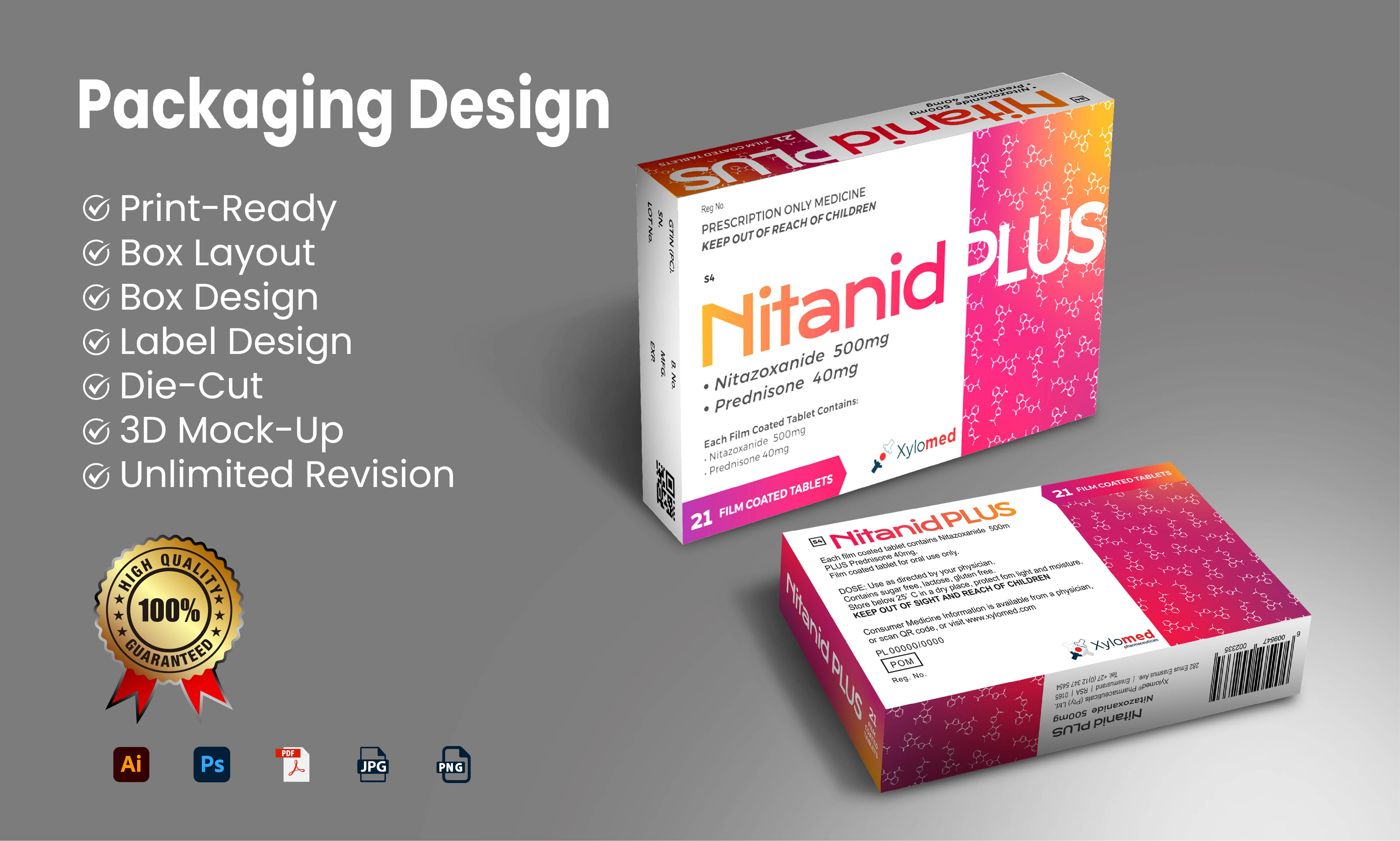 Fare scatola personalizzata, copertina dell'imballaggio, layout, scatola  farmaceutica, design della scatola della medicina