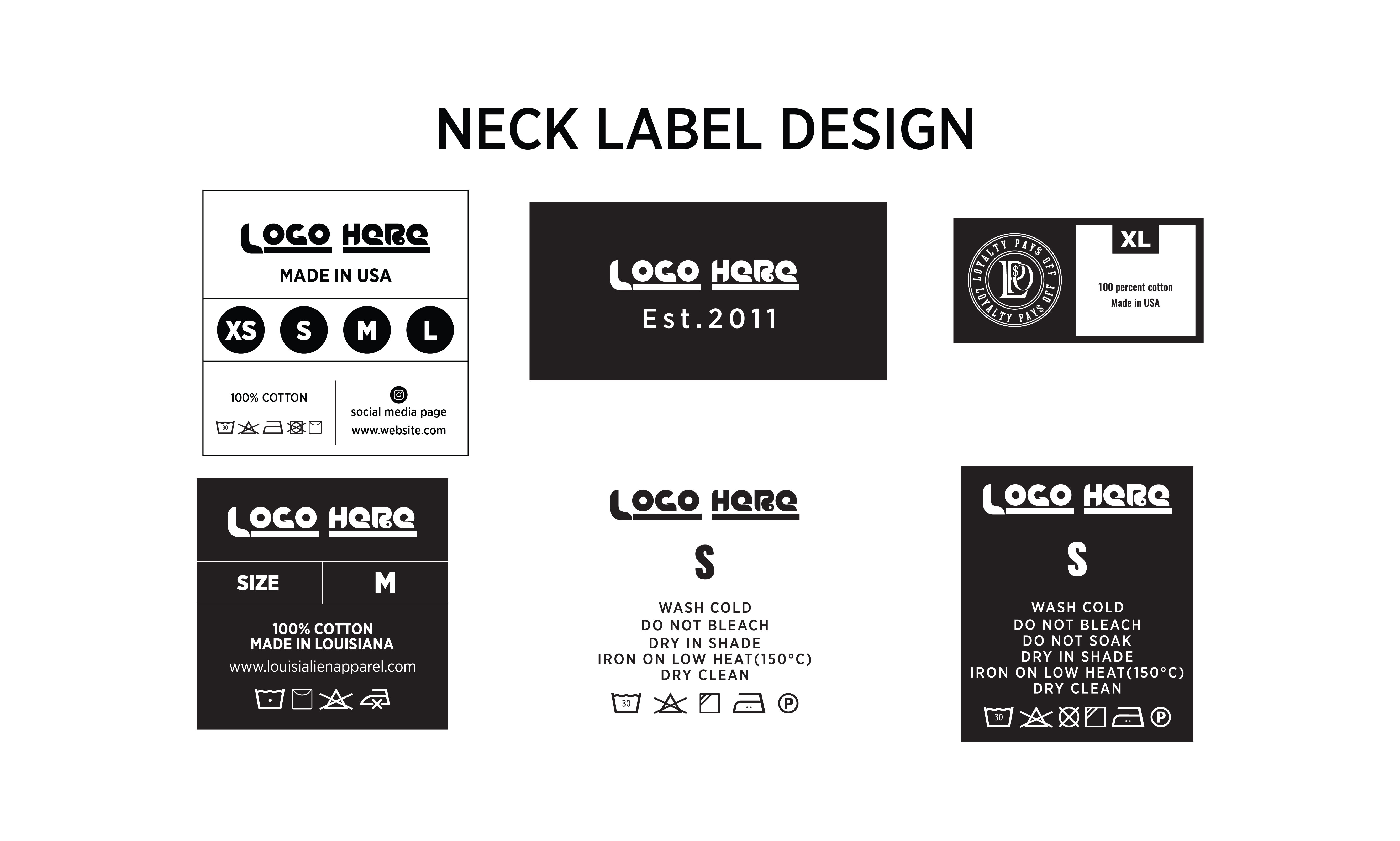 Clothing Tag Templates, Neck Tag & Label Template