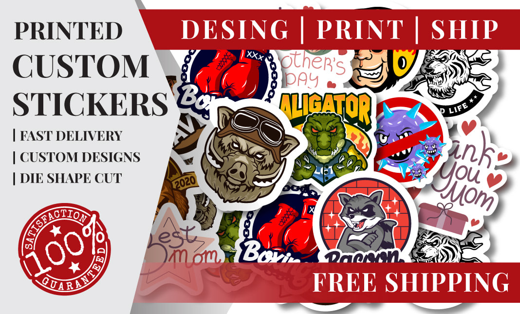 Do custom sticker design, print, and ship