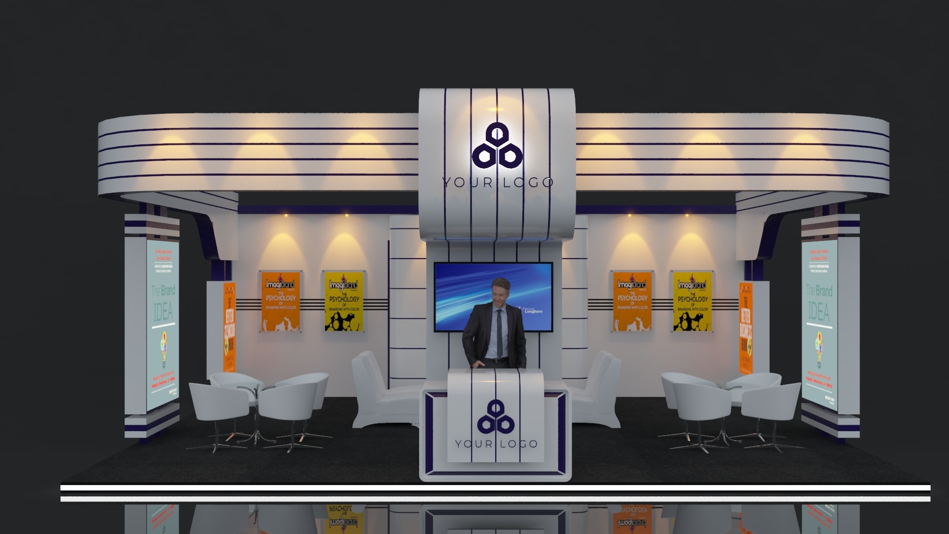 お歳暮 2025 Create exhibition design booth show trade 3d or stall stand, アート・デザイン・音楽