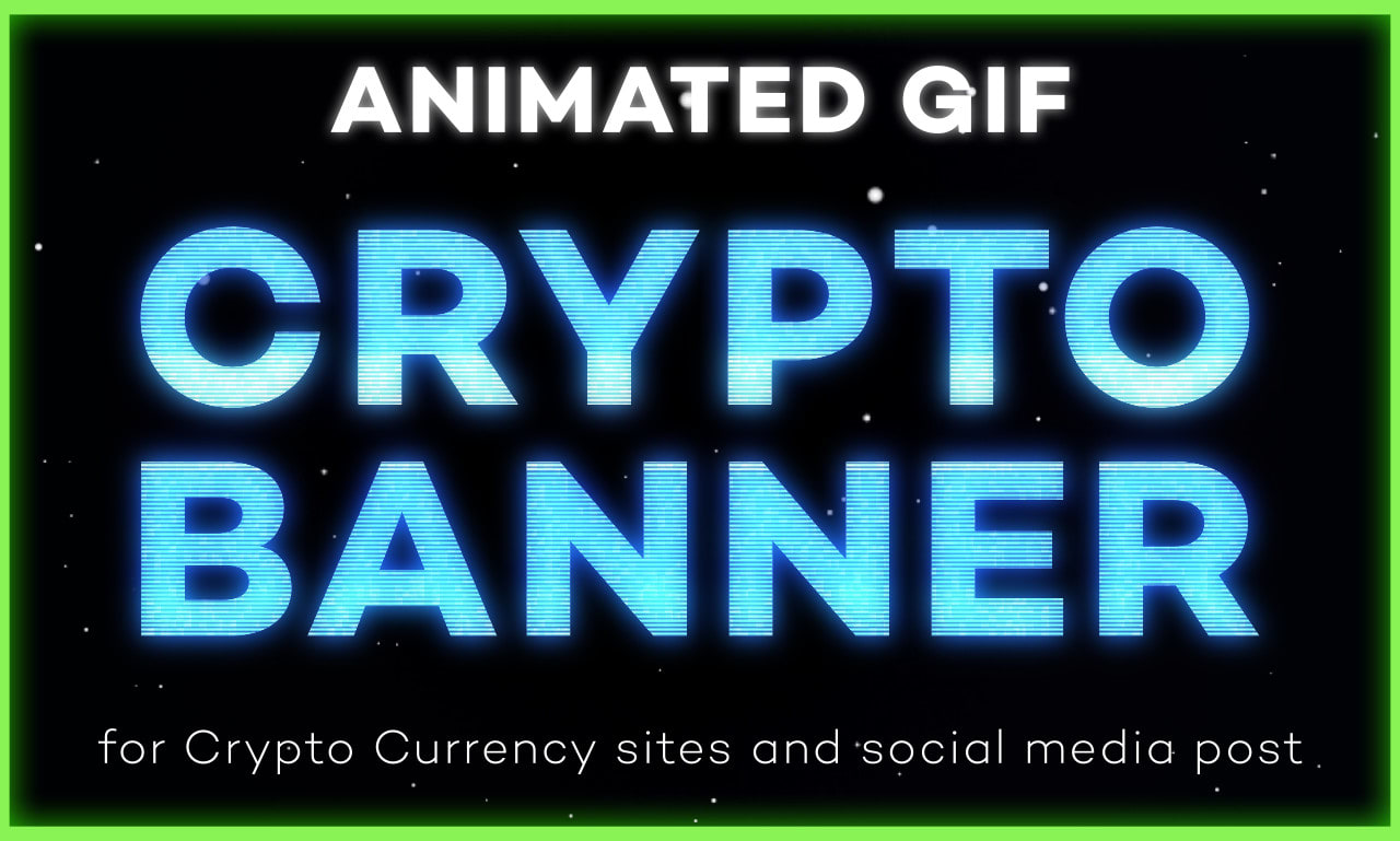 Crie um banner criptográfico gif animado