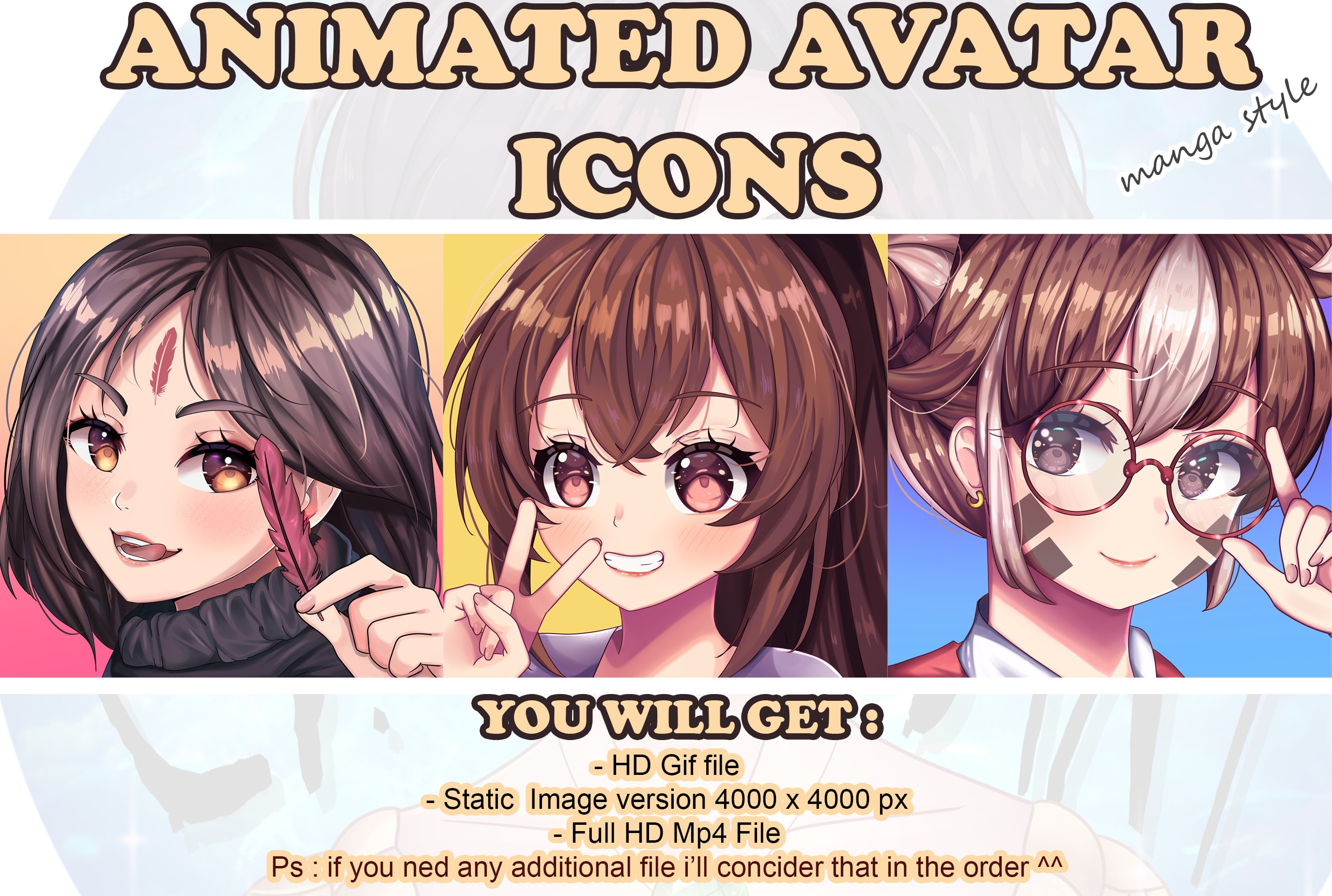 Make cute anime icon, avatar, profile picture for you by Sevsweet