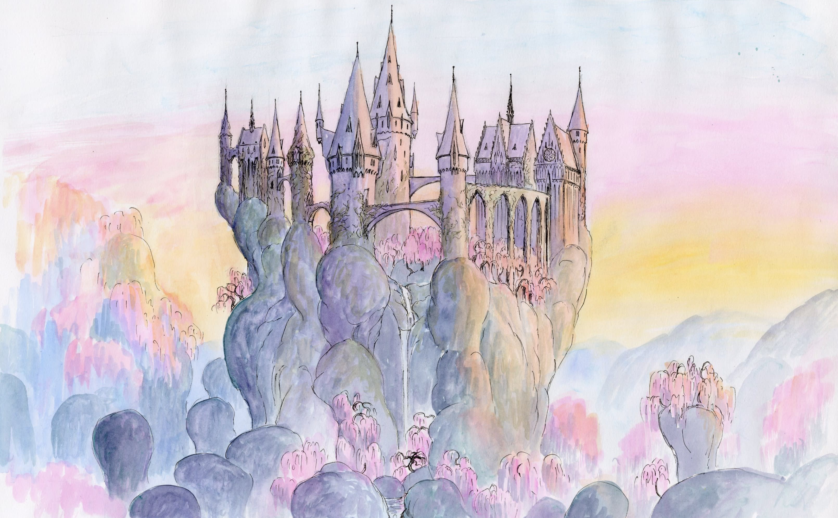 Fantasy Castle, gray castle illustration, png | PNGEgg