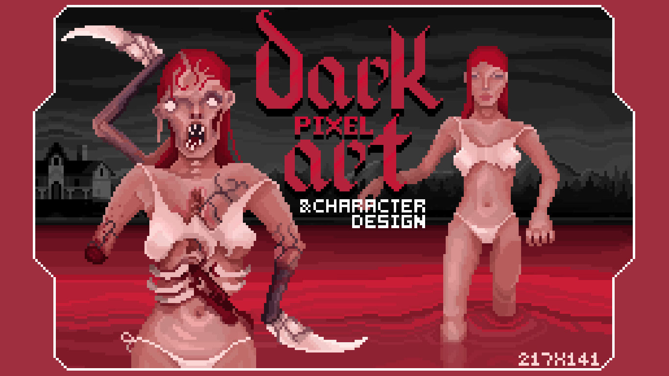 Draw dark pixel art and character design by Lukascehlar | Fiverr