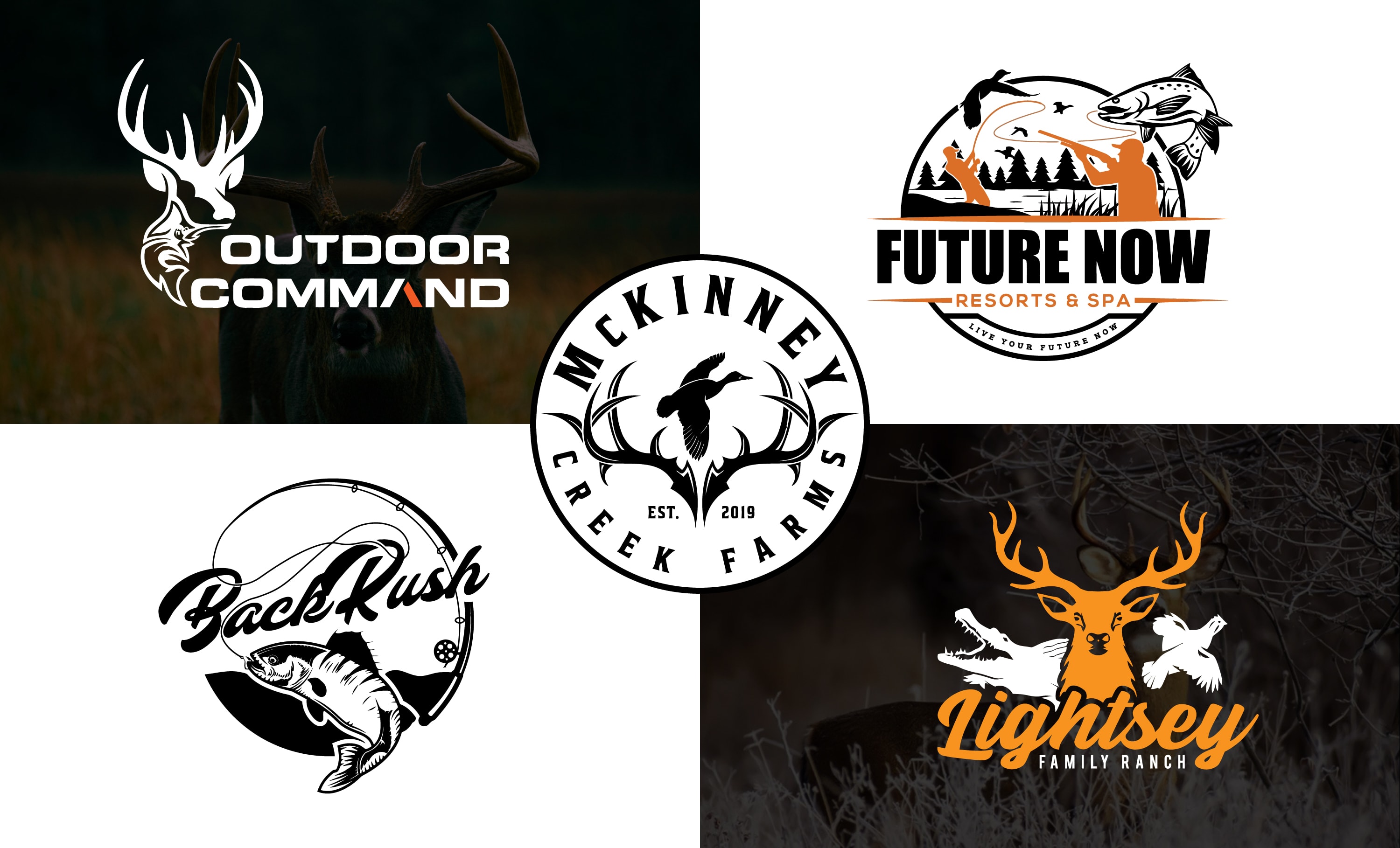 Do hunting fishing adventure and outdoors logo creation by
