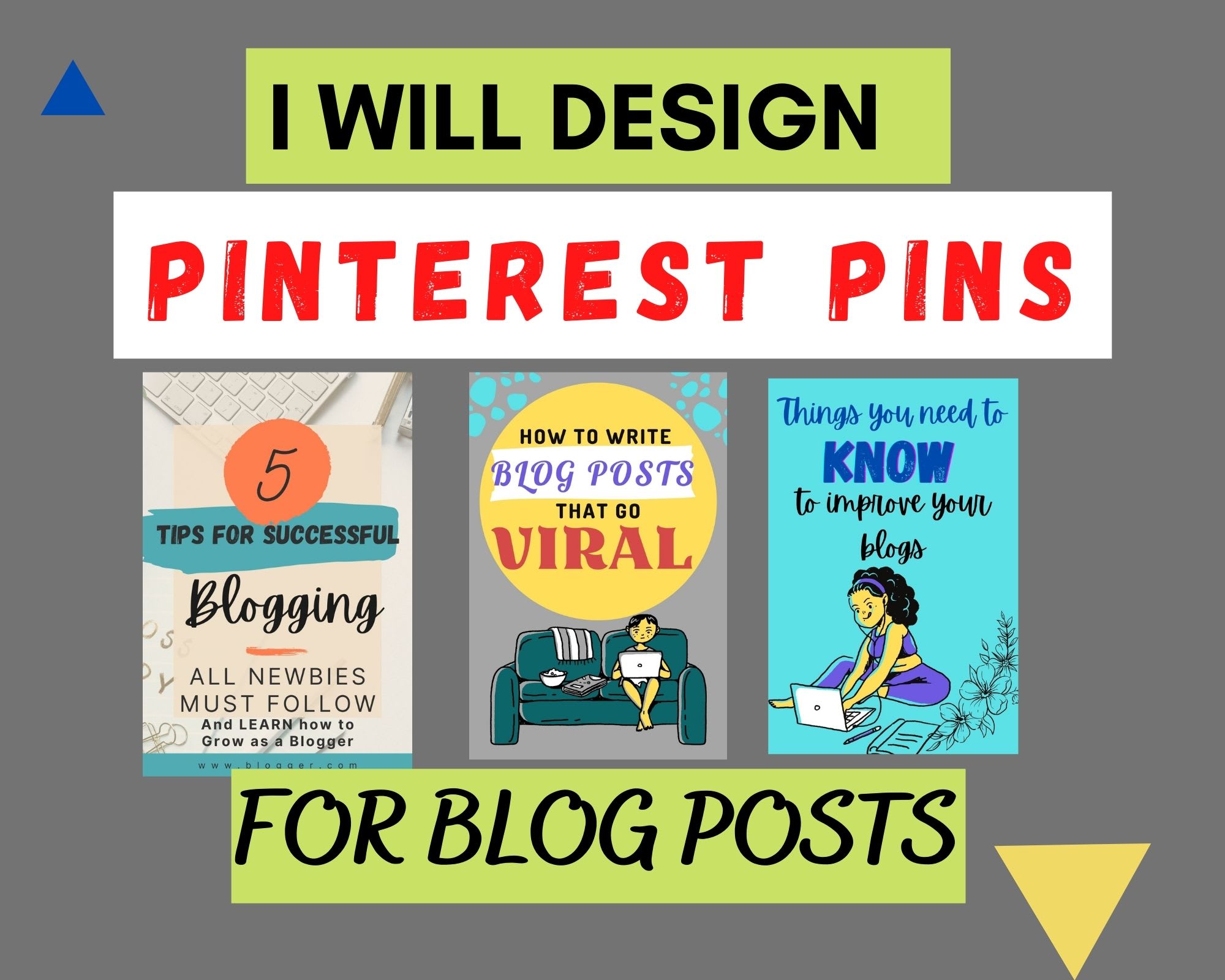 Design beautiful pinterest pins for blog posts in 24 hrs by