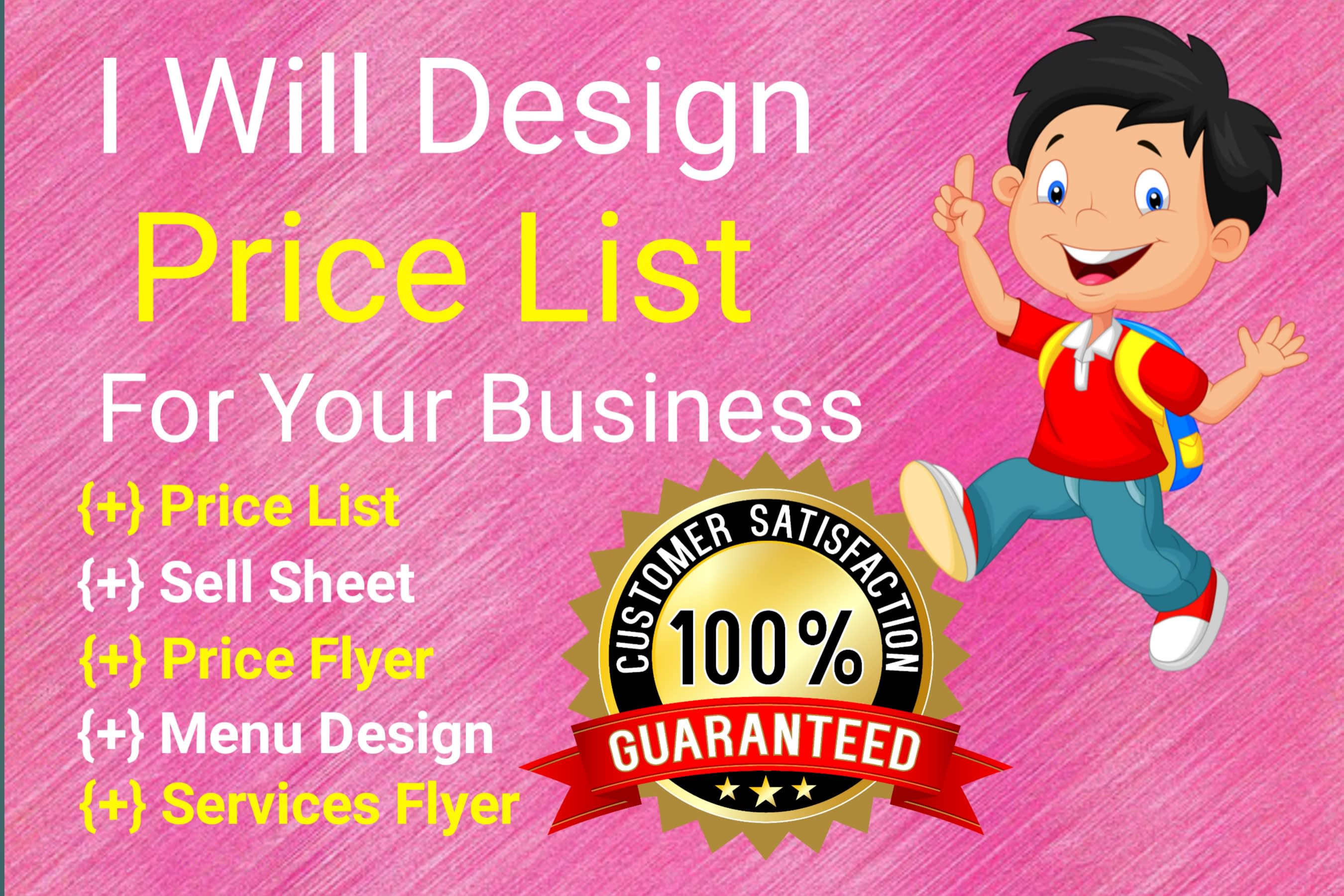 Design sell sheet, price list, flyer or poster for you by Jam_official |  Fiverr