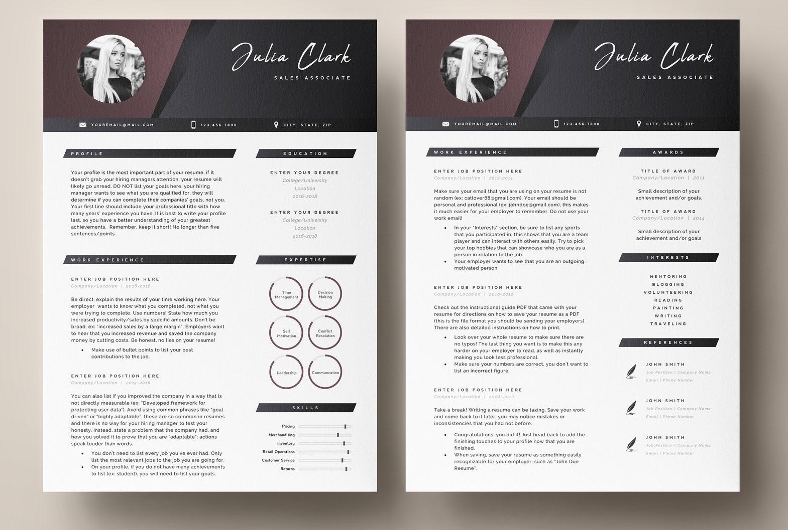 Modern Resume Template Package