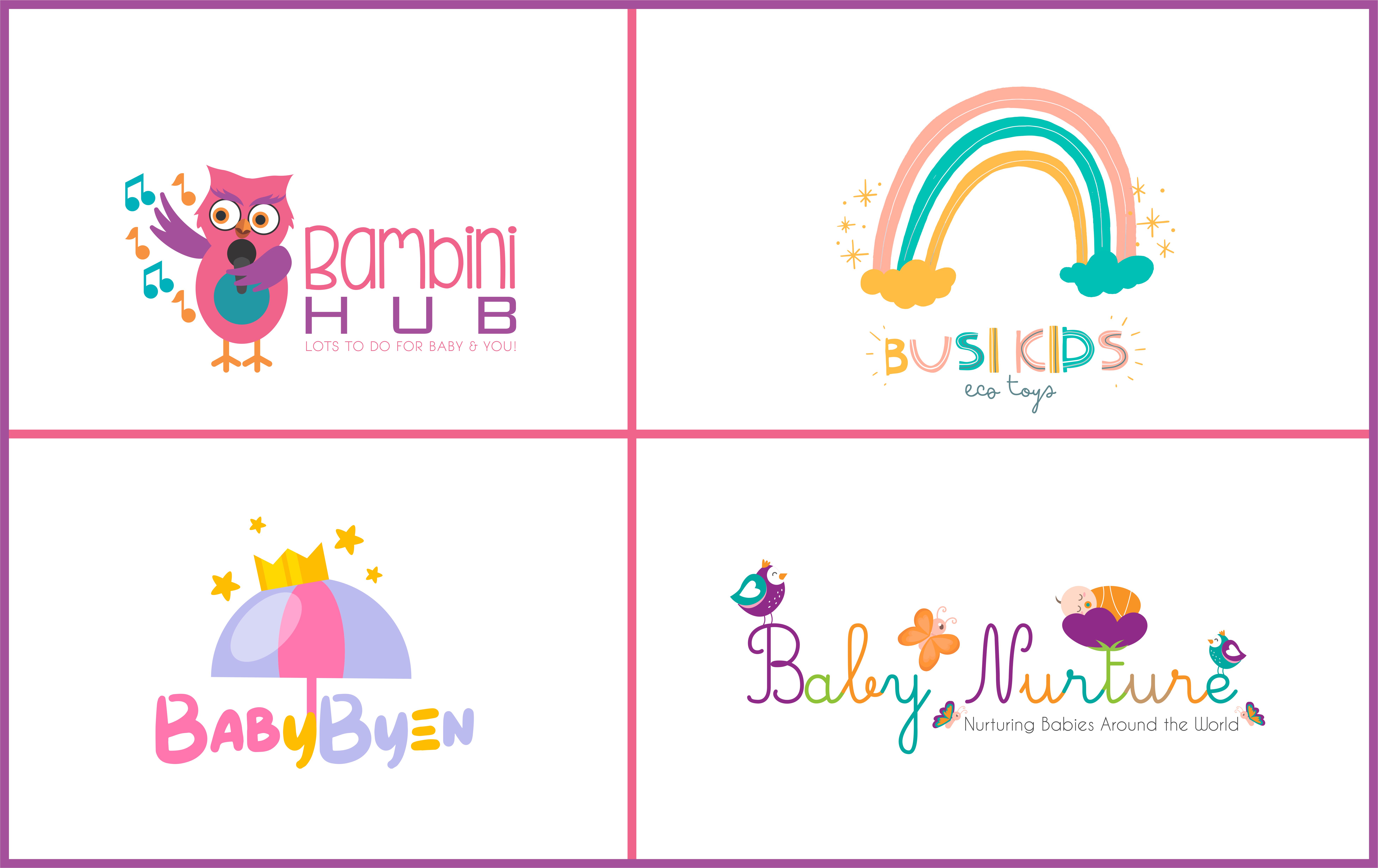 design cute baby shop and baby logo