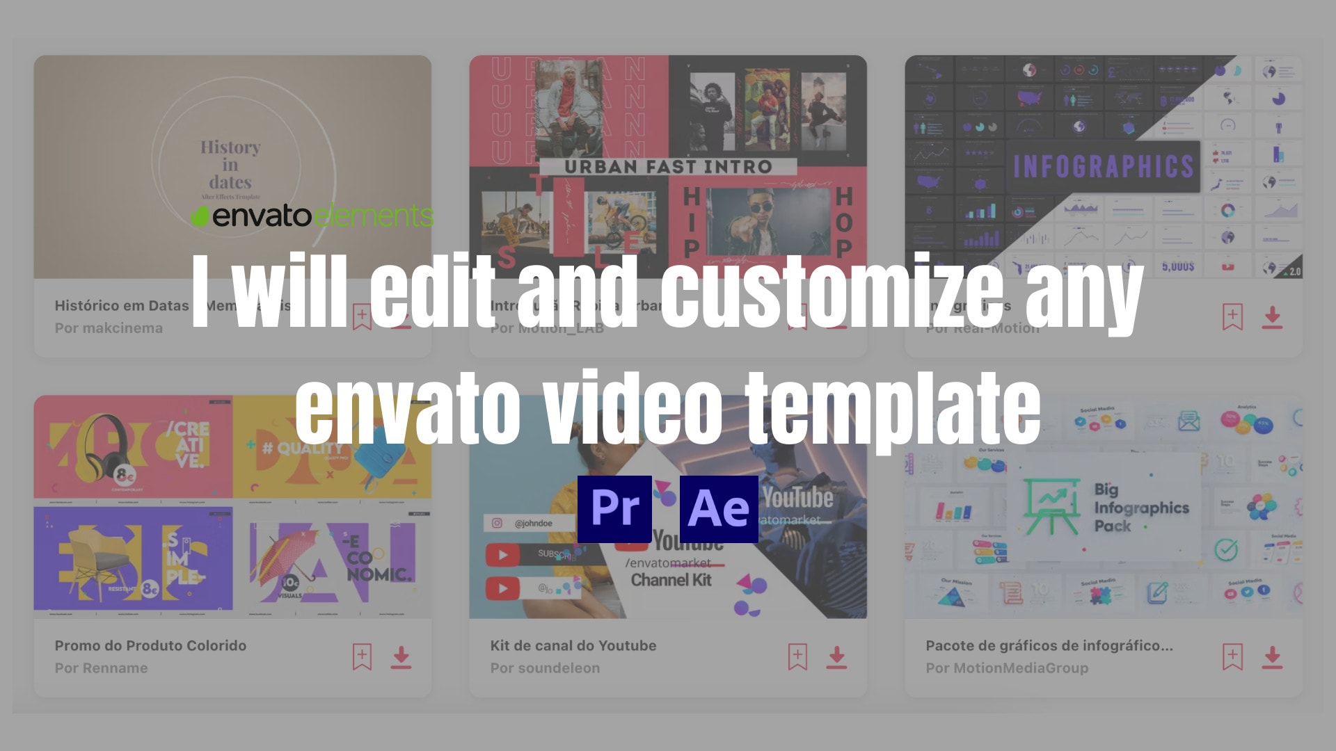 Edit and customize any envato video template by Hannapear | Fiverr