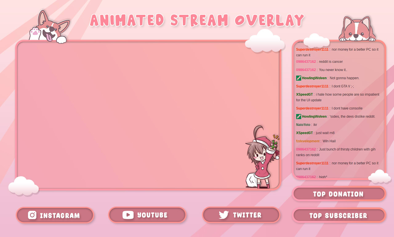 Cute Twitch Animated Transition Designs Overlay Stream Packages available  on