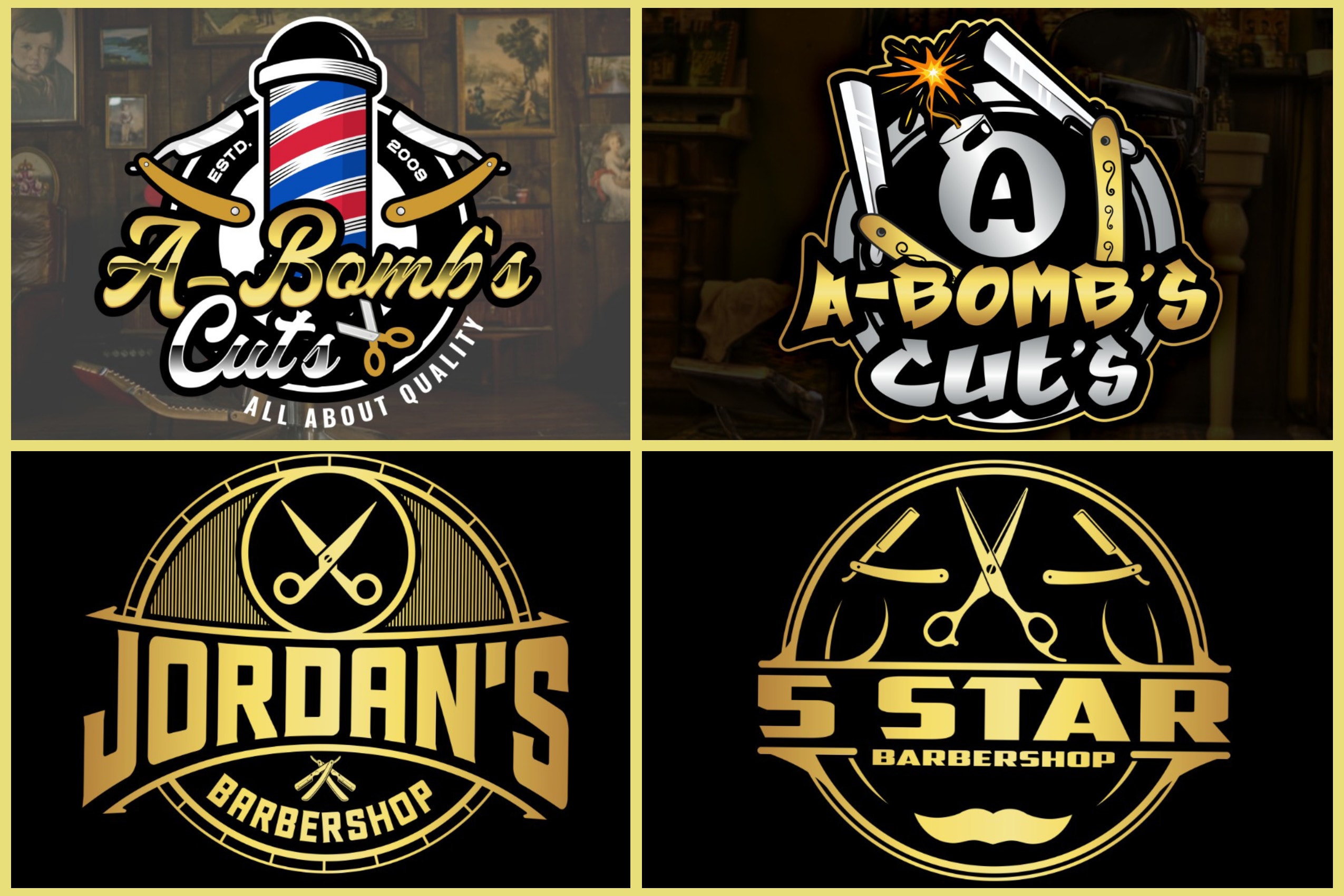 Design outstanding unique barber shop and beauty salon logo by Hutt0078 |  Fiverr