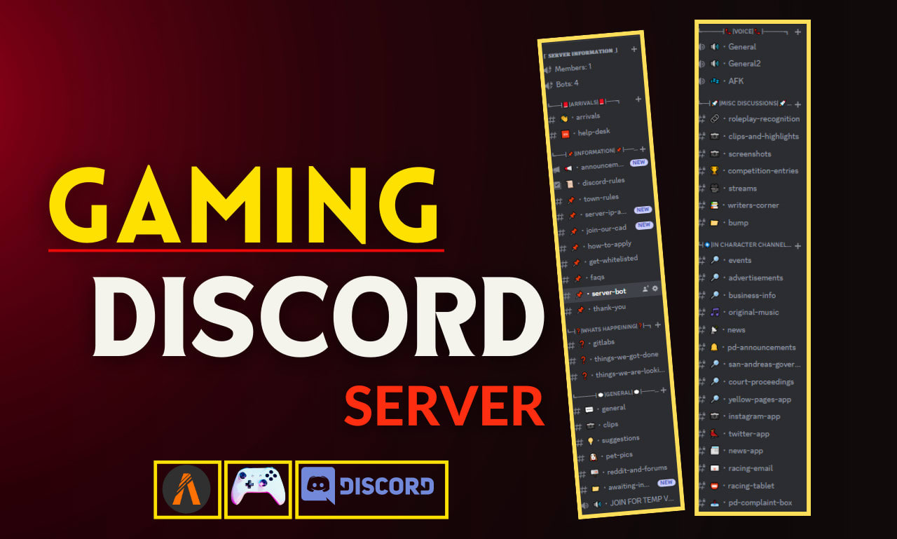 Setup the best gaming, nft, anime or fivem discord server by Babarrehman
