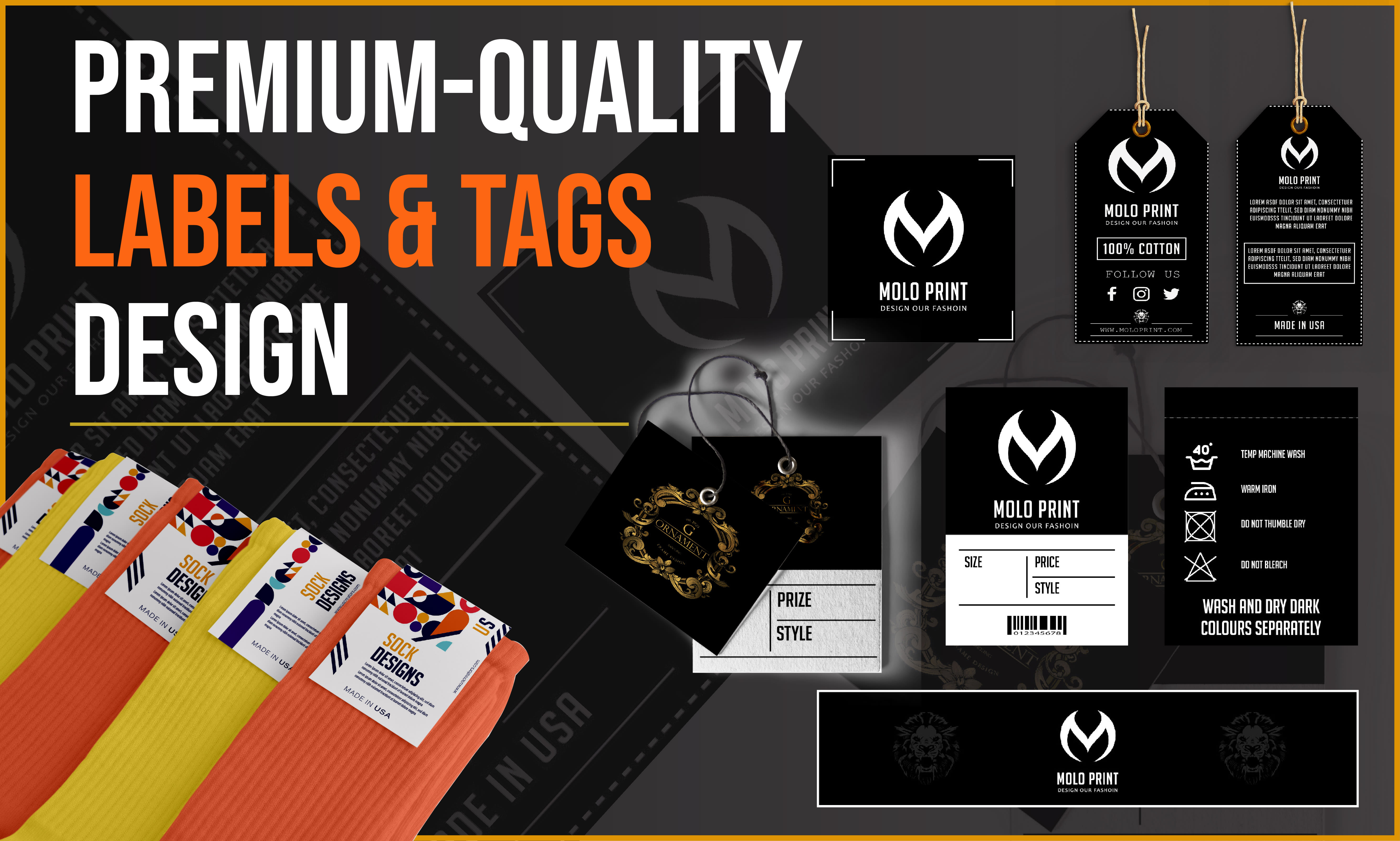 Design hang tag,price tag,neck label,care label,wash tag and ...