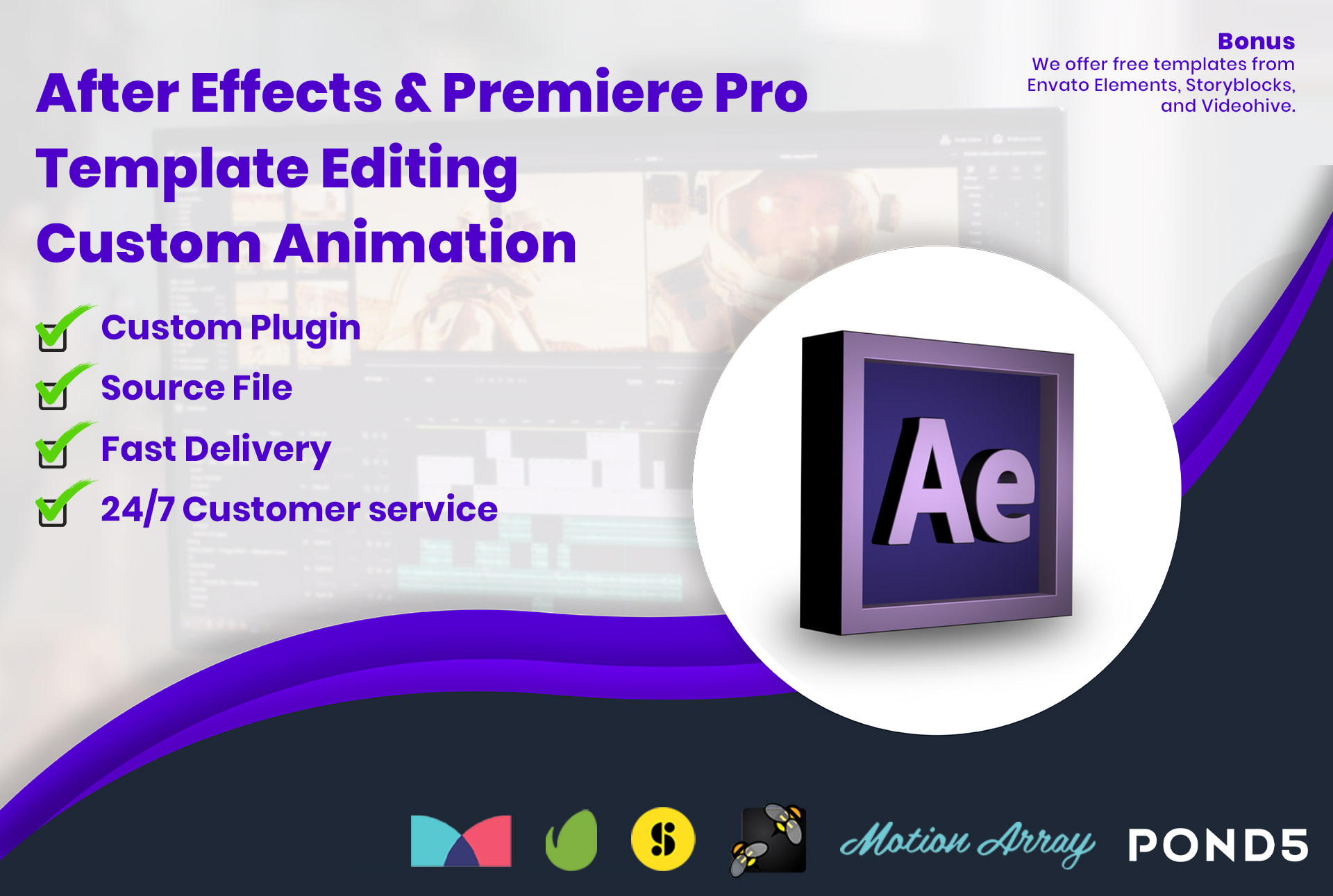 Edit any after effect, premiere pro template and make custom animation by  Mansoor_ahmed24 | Fiverr