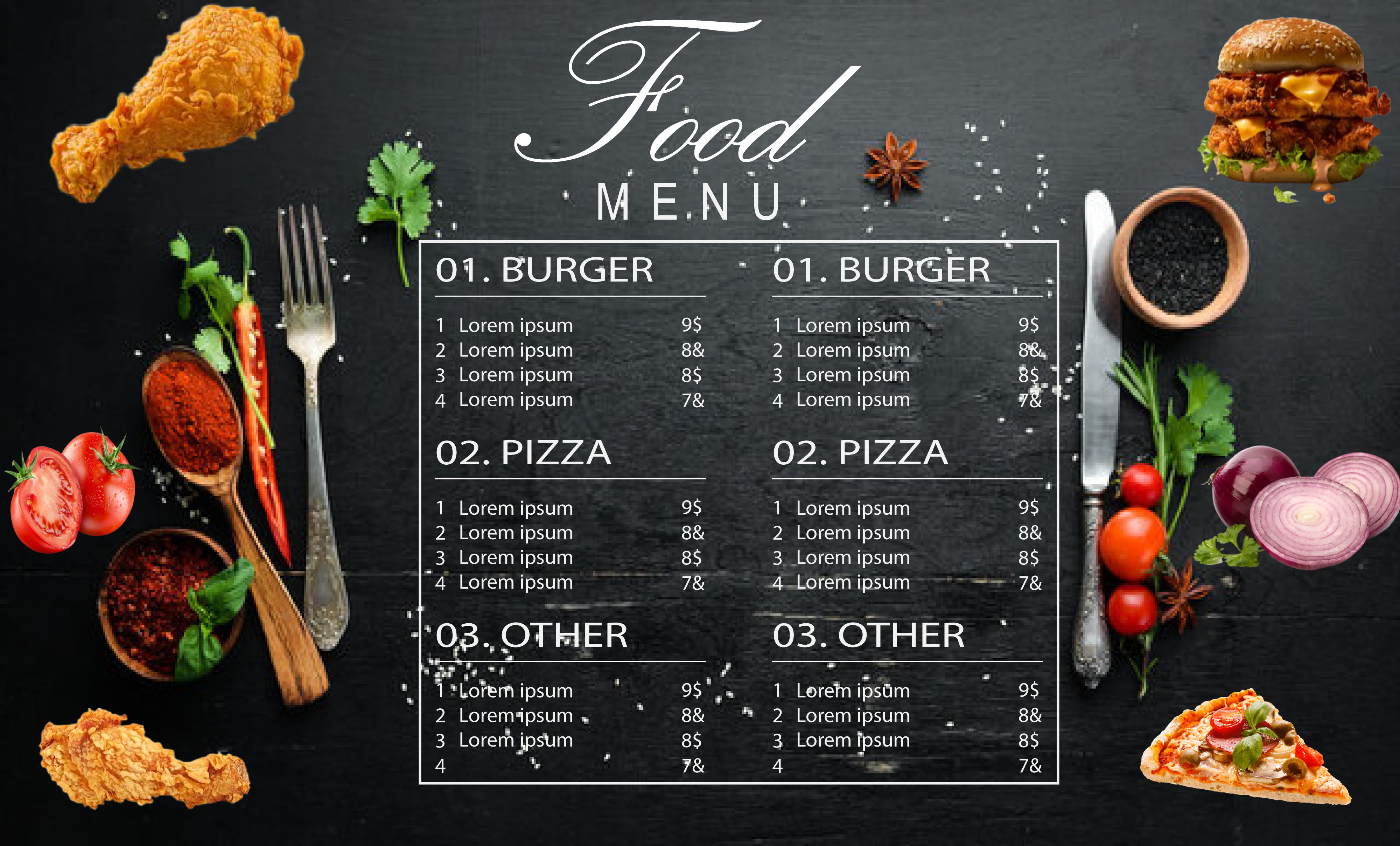 Design food flyer or poster, restaurant menu, food menu board, brochure for  you by Aftabalam5262 | Fiverr