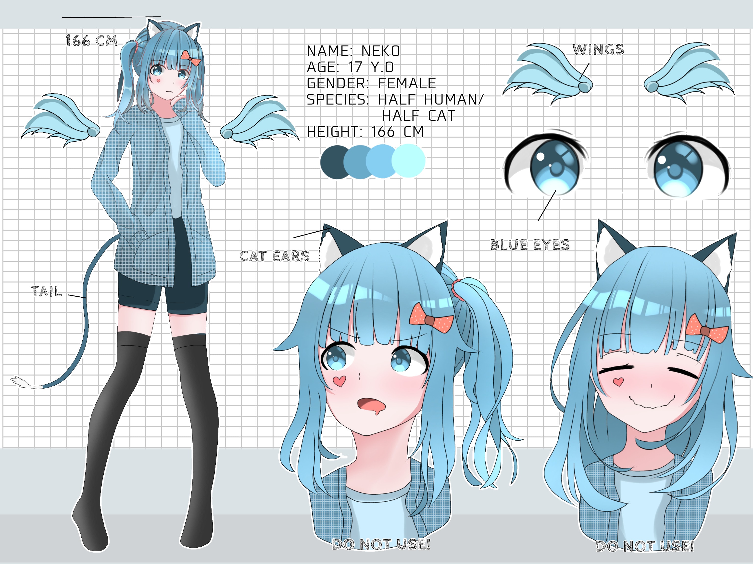 Draw a reference sheet with anime style by Dazaaiiii