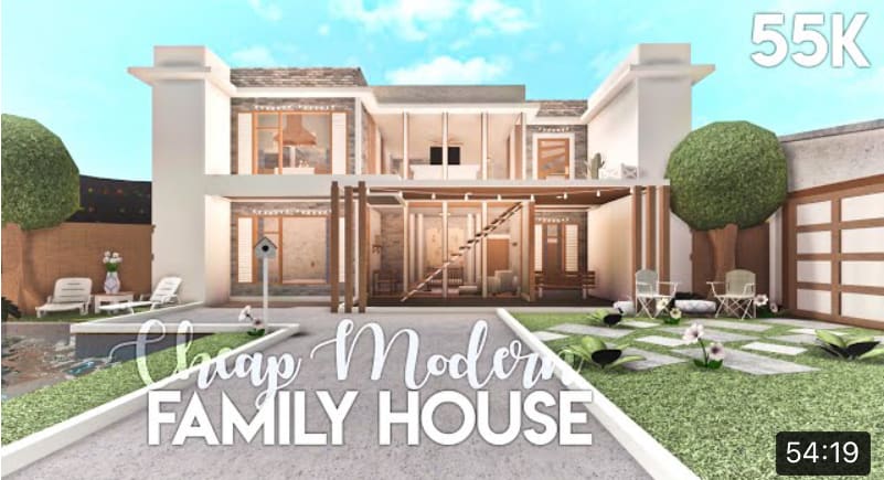 Affordable Modern Family Mansion, Bloxburg Build in 2023