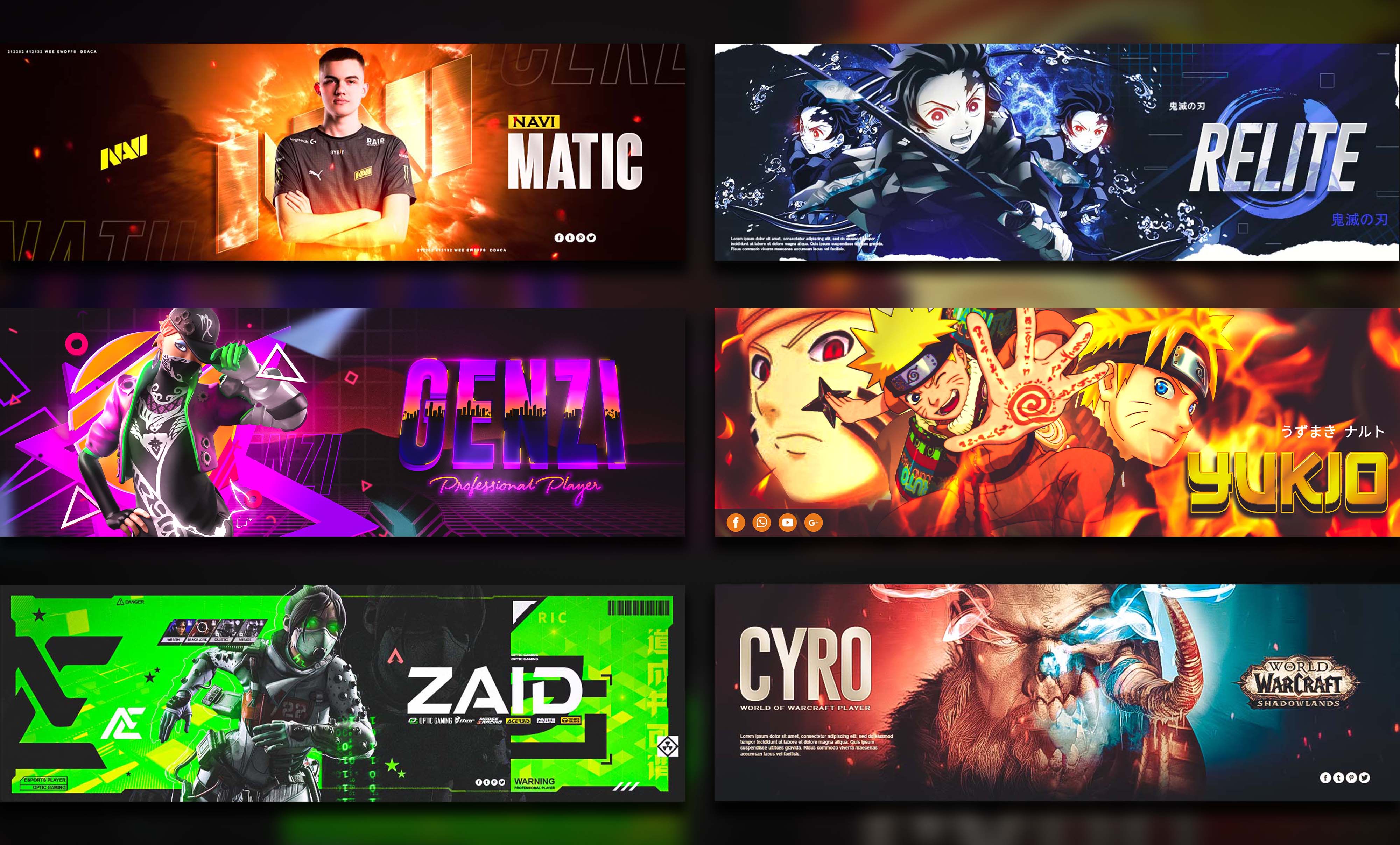 Gaming Banner, eSports Design For , Twitch, Twitter