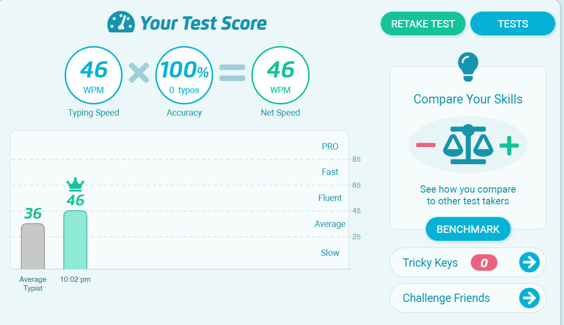 Typing Test Benchmark: Compare Your Typing Speed