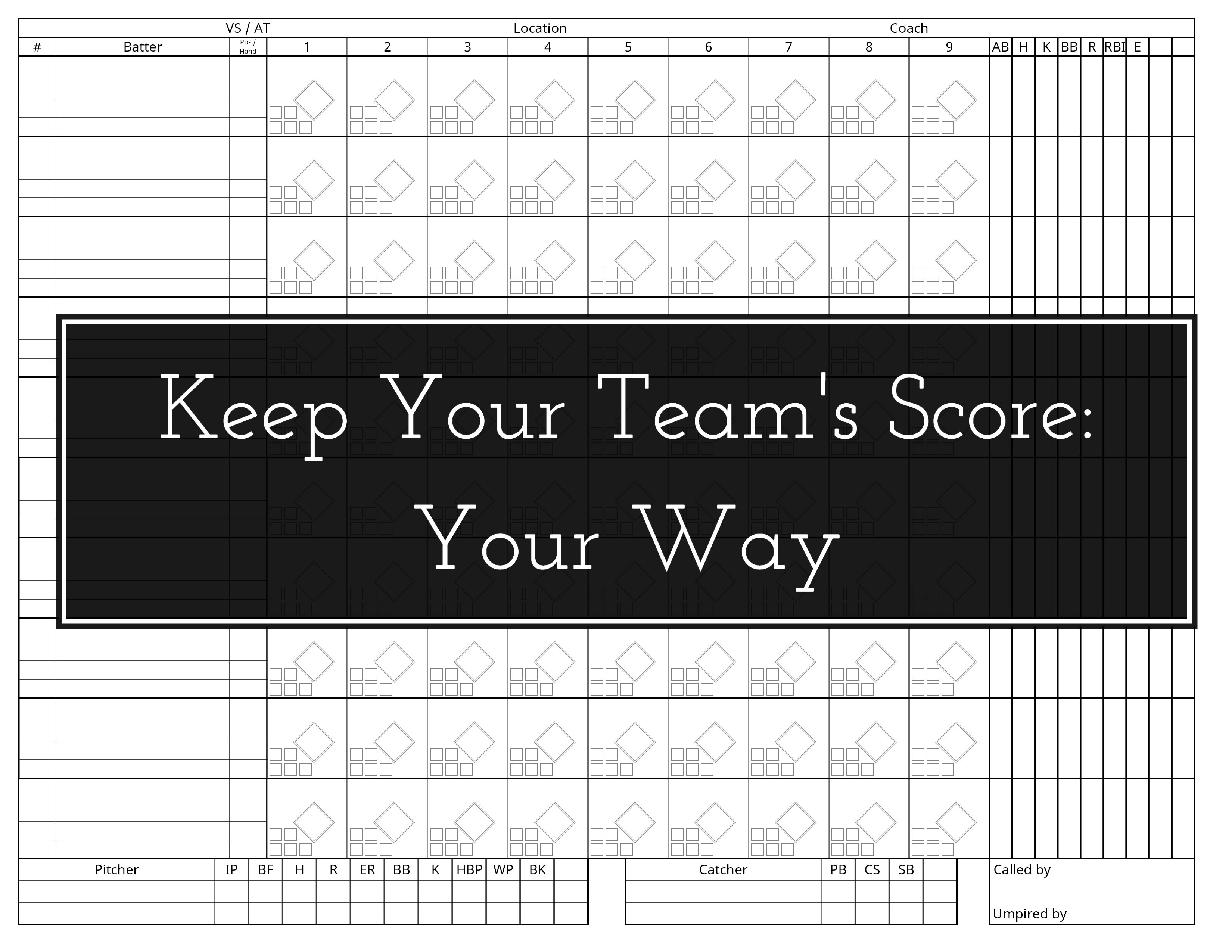 Create a custom baseball or softball scorebook template page by Digitalanna4 Fiverr