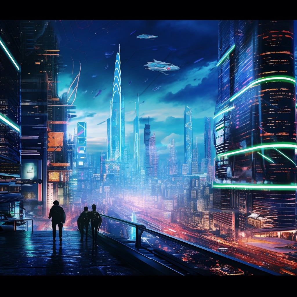 Cyberpunk city, futuristic, spaceships, towers, artwork, Sci-fi, HD  wallpaper