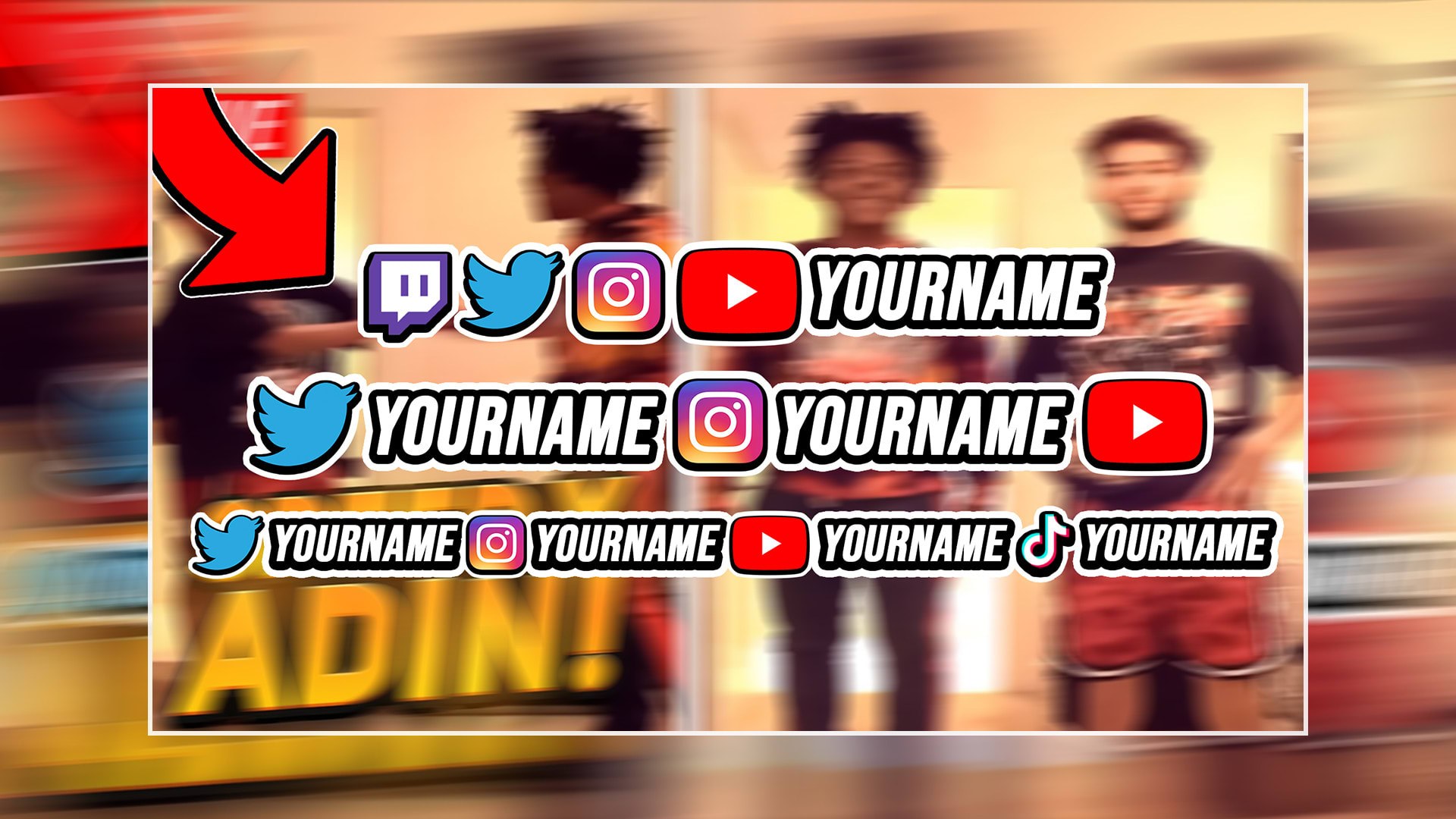 Create a social media overlay like adin ross and ishowspeed for twitch   by Gxniushd