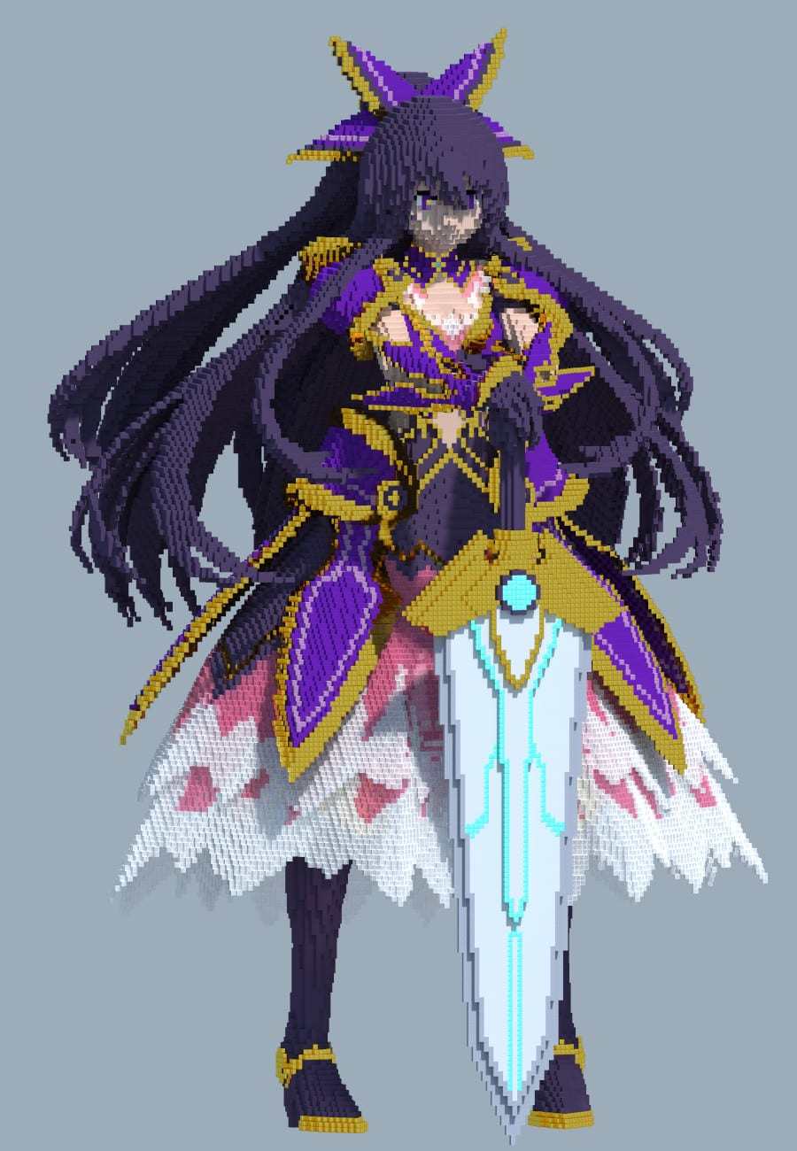 costruisci una statua o un elemento organico di un personaggio in Minecraft