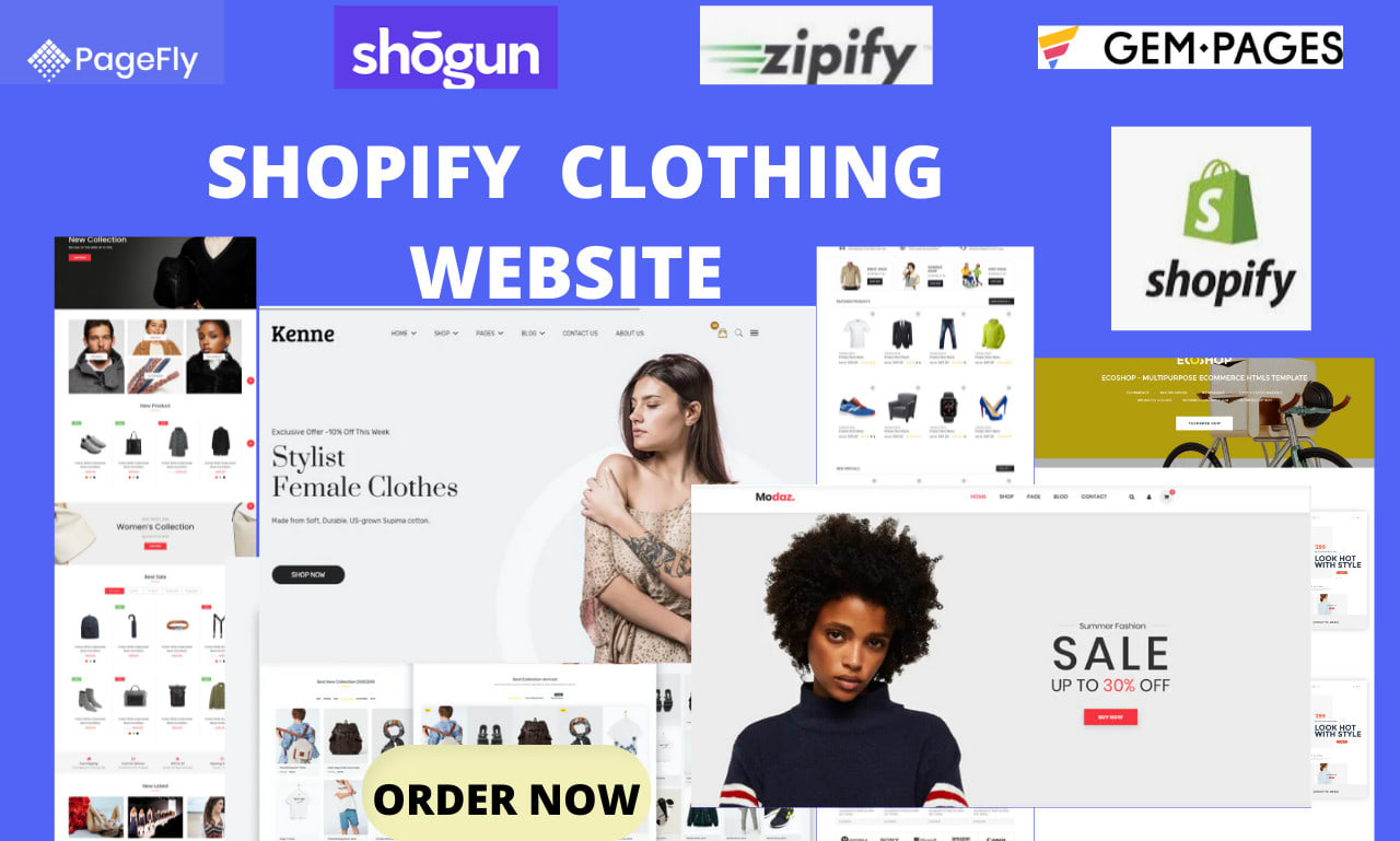 Design shopify clothing website boutique website by