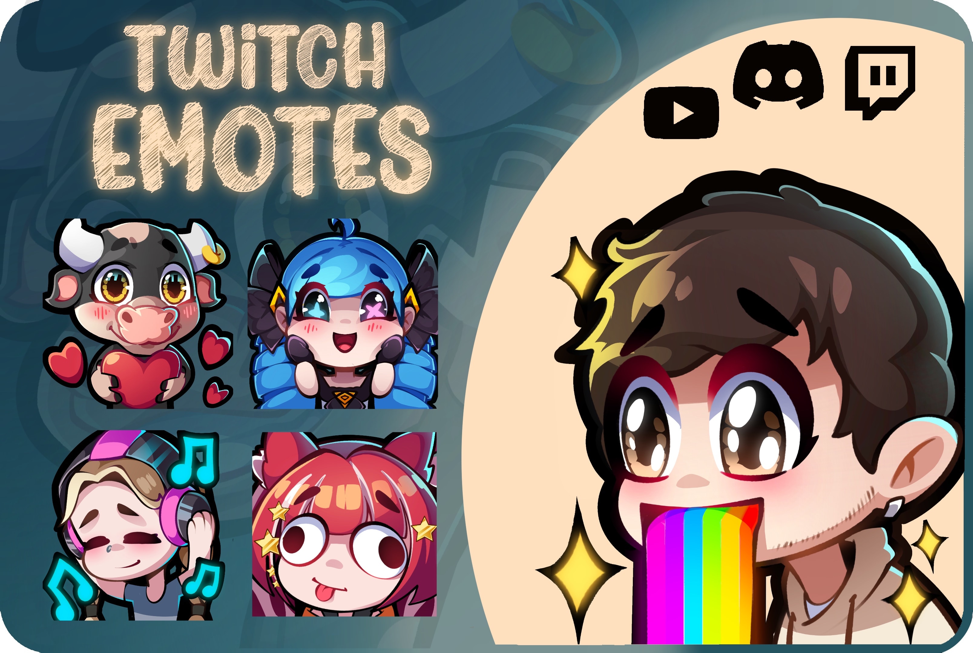 Cute Custom Anime Profile Pictures / Twitch Icons / Character 