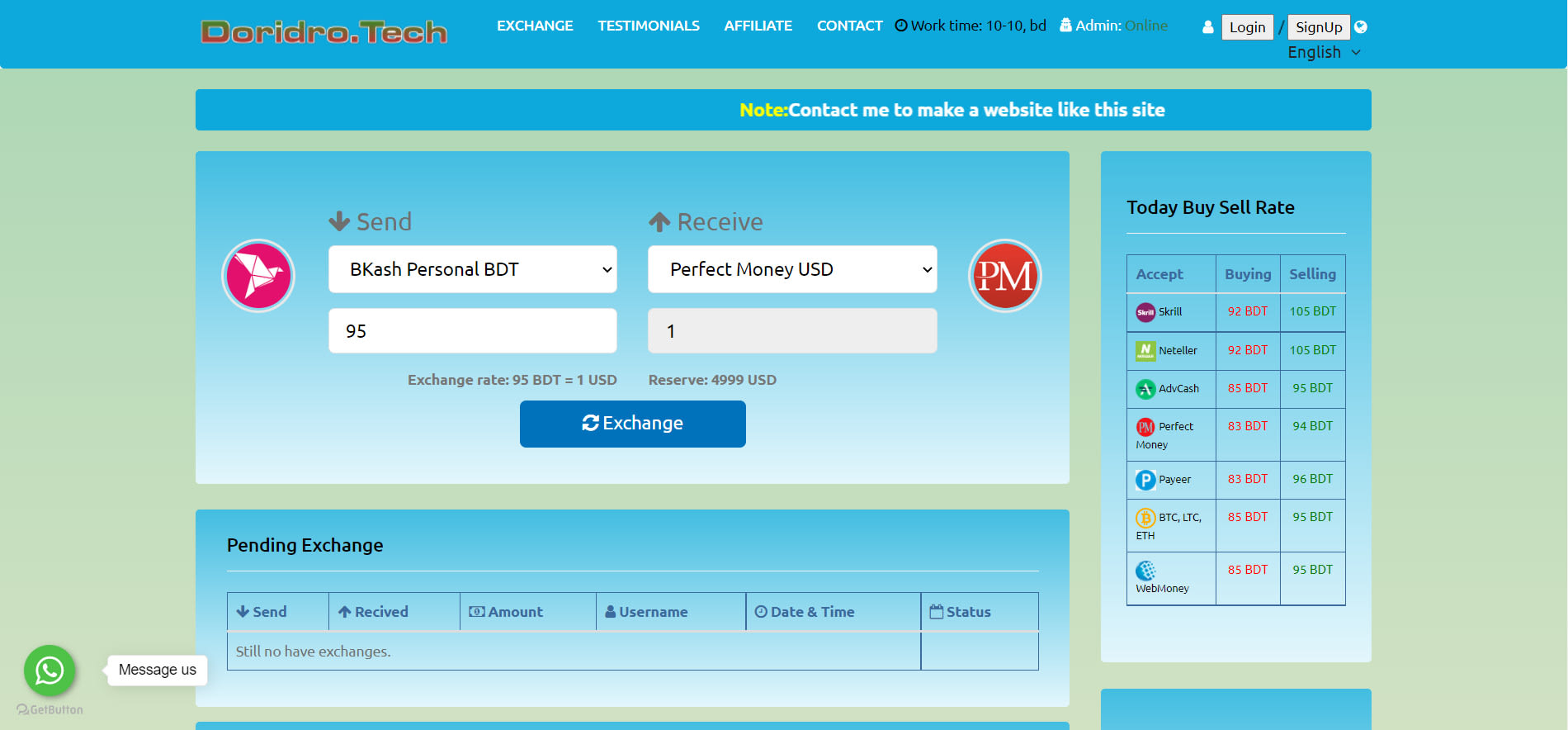 Be your currency exchange website design by Doridrotech | Fiverr