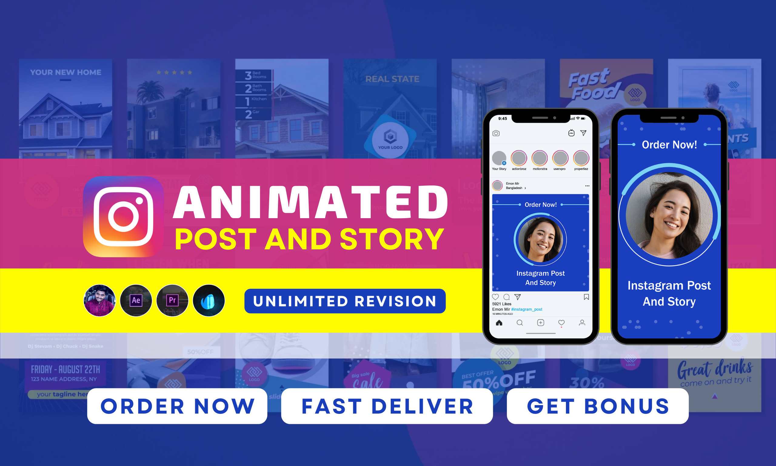Provide beautiful instagram animated video posts and stories by Emonmir_com  | Fiverr