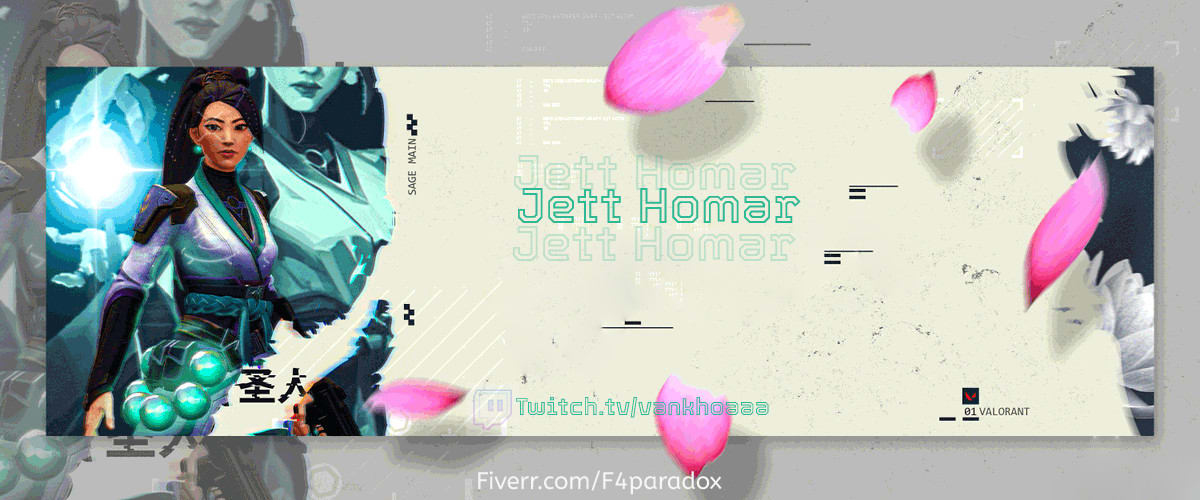 Valorant Jett Full Animated Twitch Stream Screens Banner 