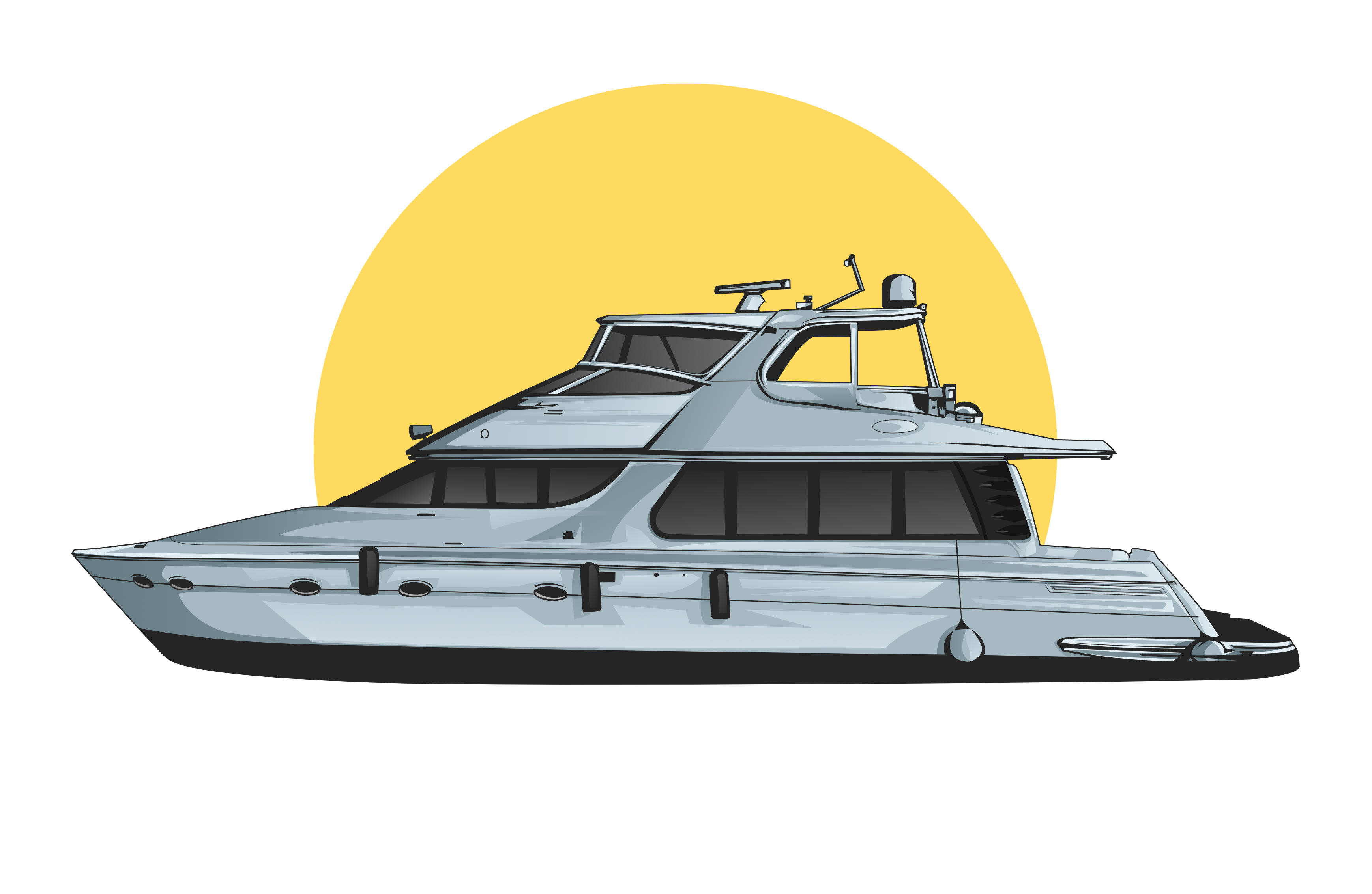 Draw vector cartoon illustration of boat, yacht, or object by Fajar_f |  Fiverr