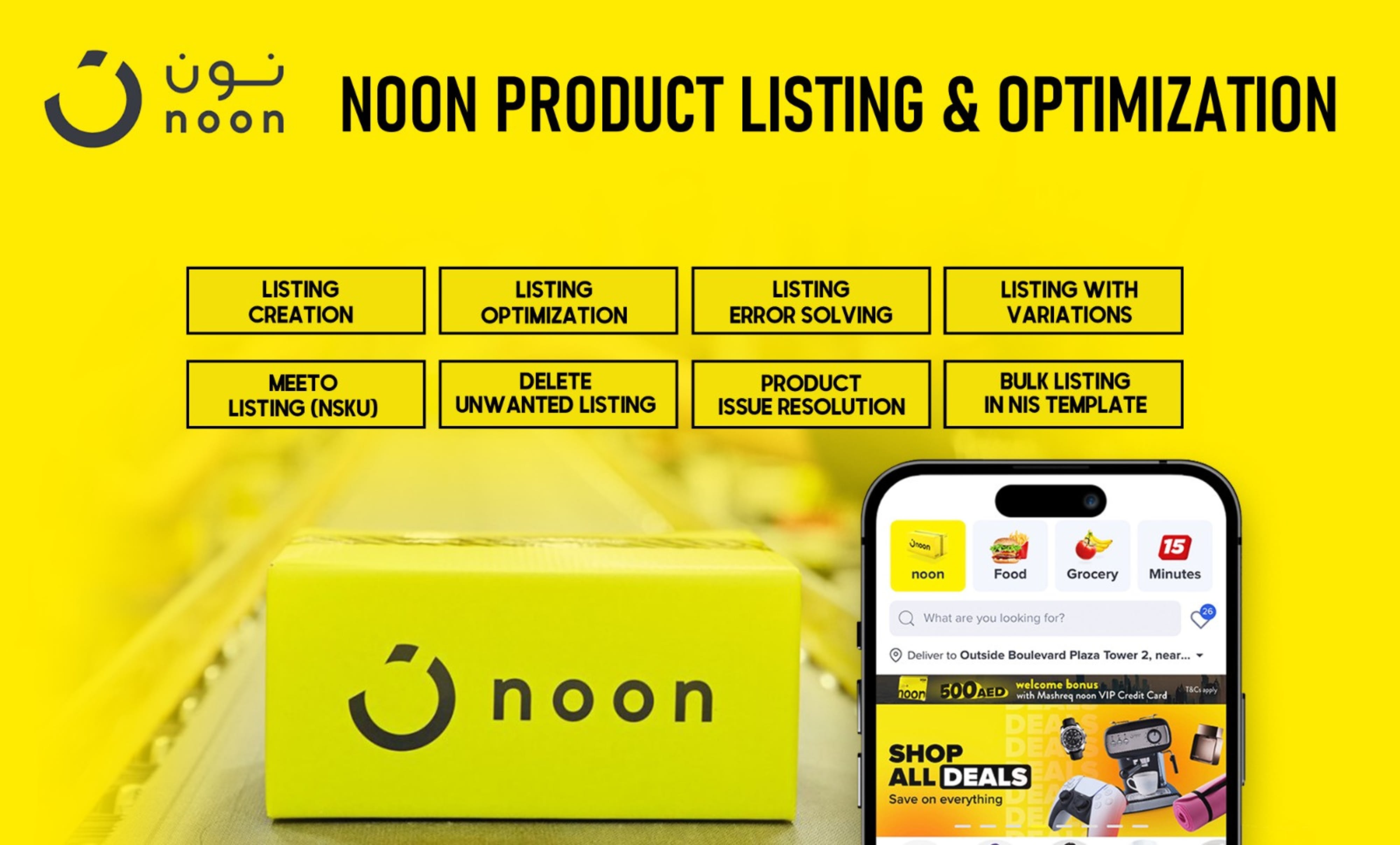 Do listing creation on noon by Kamranamjad1534 Fiverr