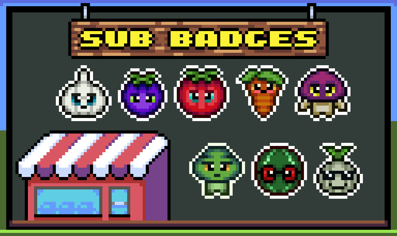 Pixel Sword Twitch Badges - Gaming Visuals