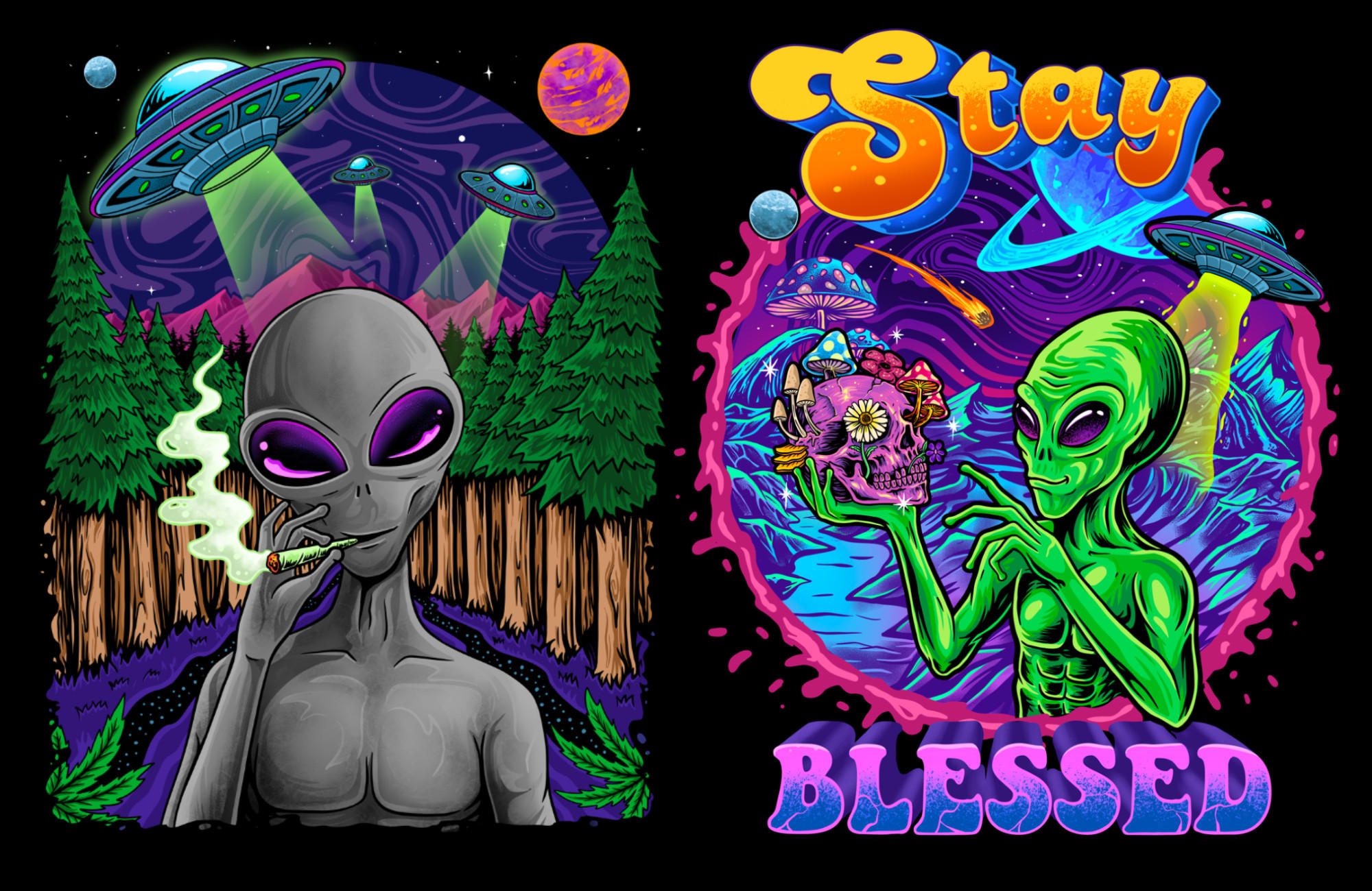 Create amazing psychedelic , trippy , weed , alien design by Rowmen08 |  Fiverr