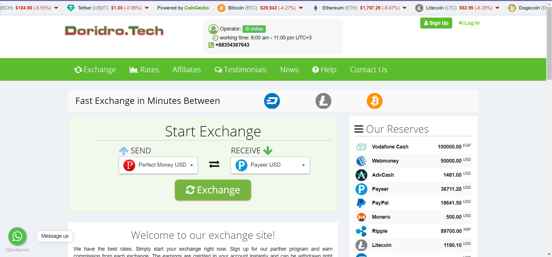 Cryptocurrency exchange website for you by Doridrotech | Fiverr