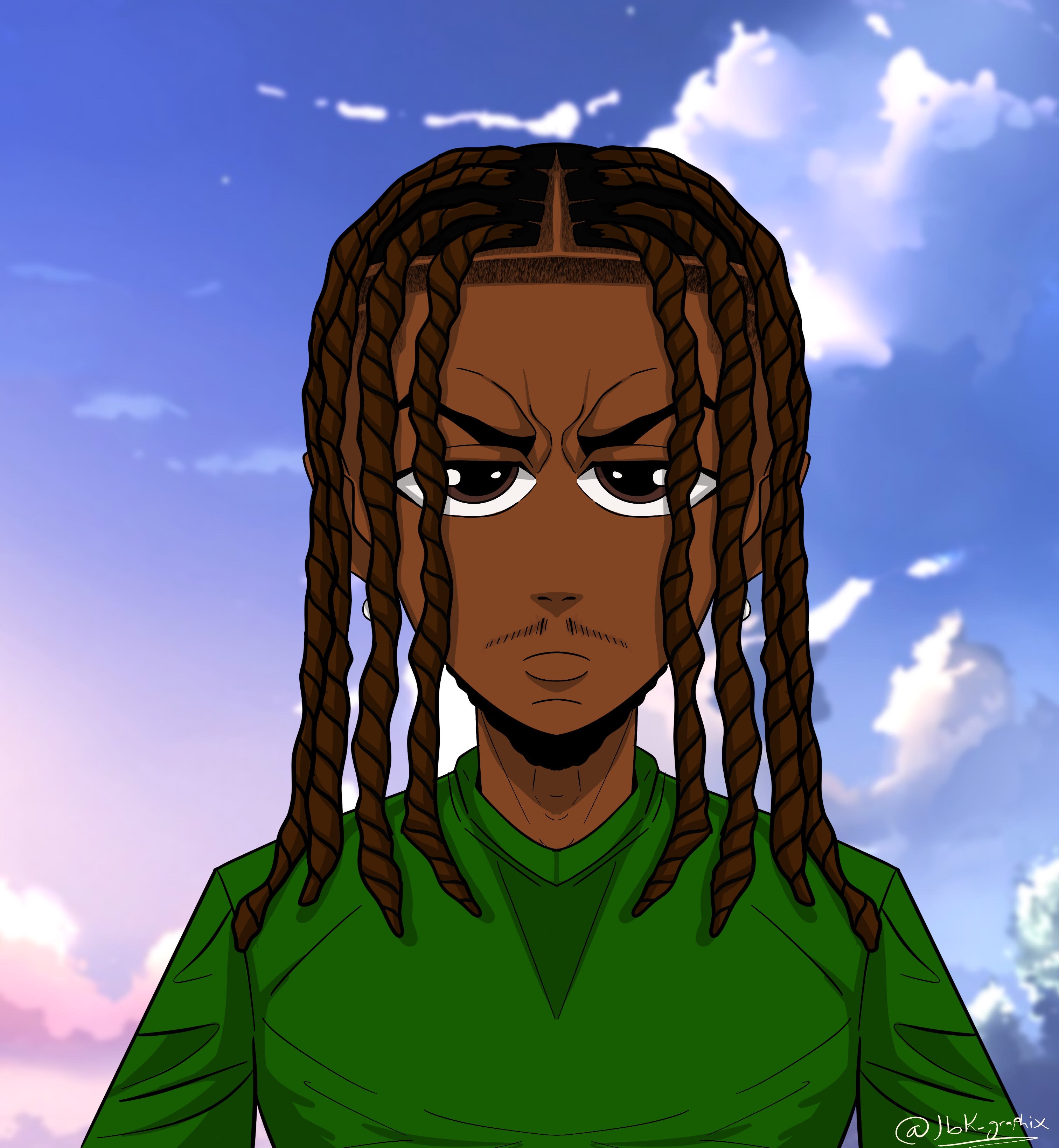 Draw a boondocks cartoon of your picture in 24hours by Ibk_graphix01 |  Fiverr