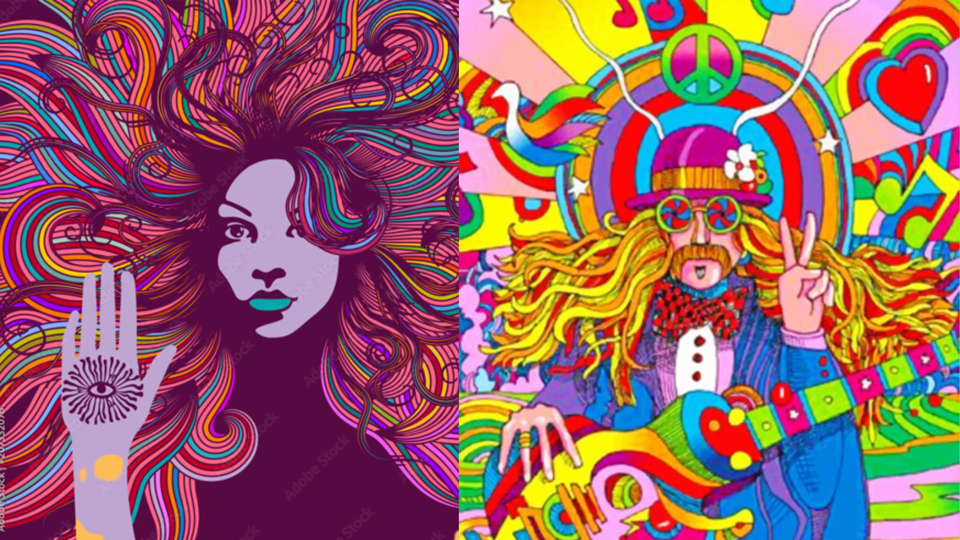 Design a psychedelic, trippy, line art logo, pop art