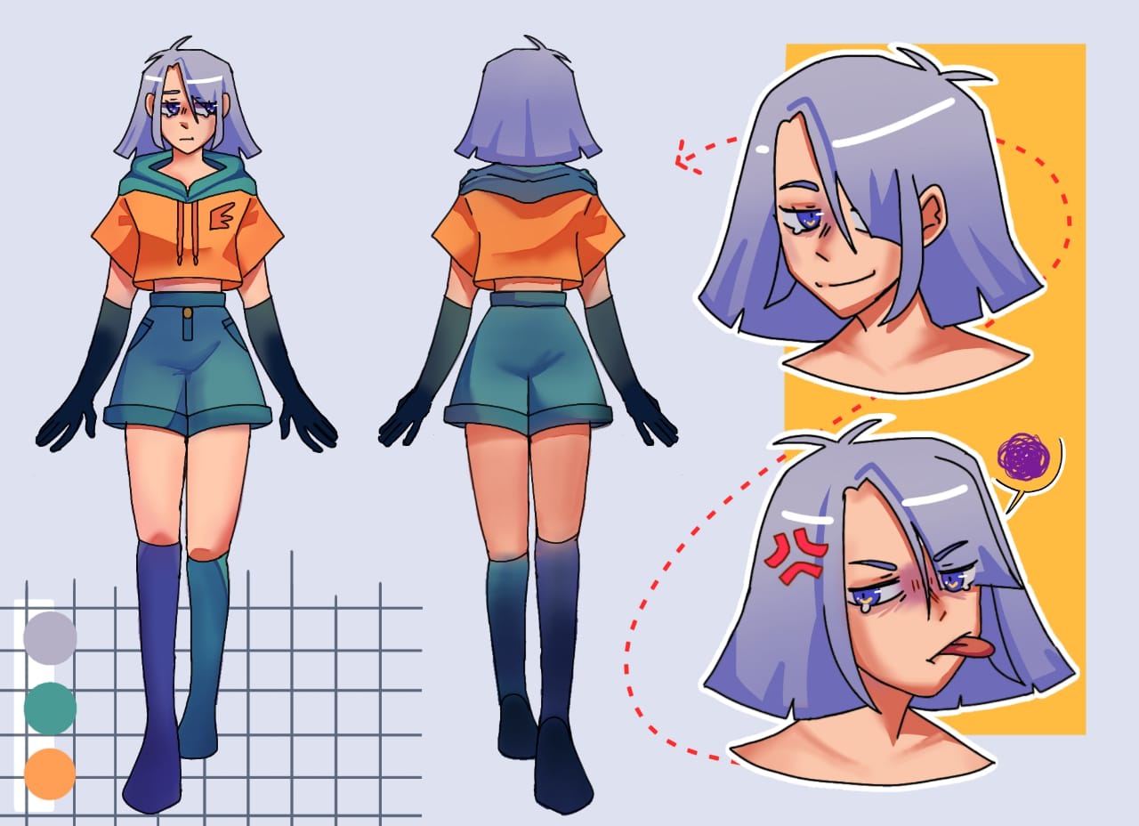 Make a character reference sheet in anime style by Glassyclassy | Fiverr
